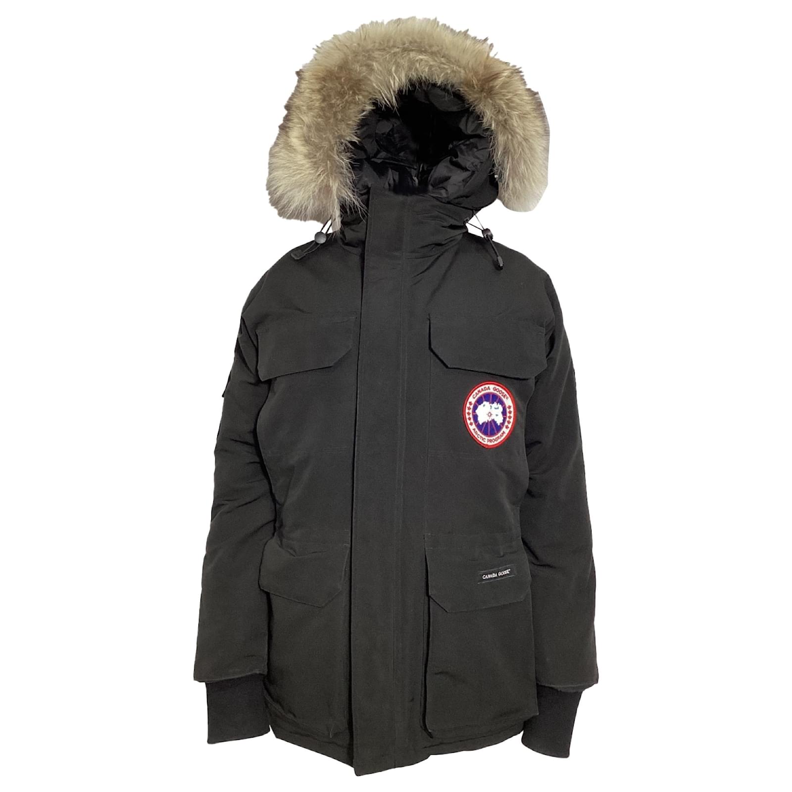 Canada Goose Expedition Fur-Trim Down Jacket in Black Nylon