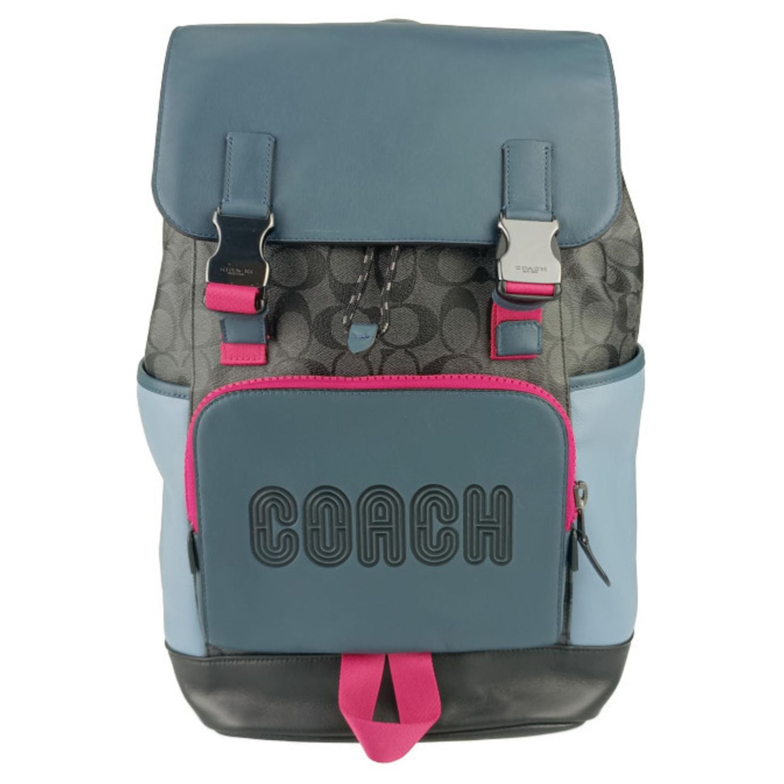 Coach Signature Brown and Blue Backpack Coach Charter Backpack In Signature Denim – Club de Mode main image 3