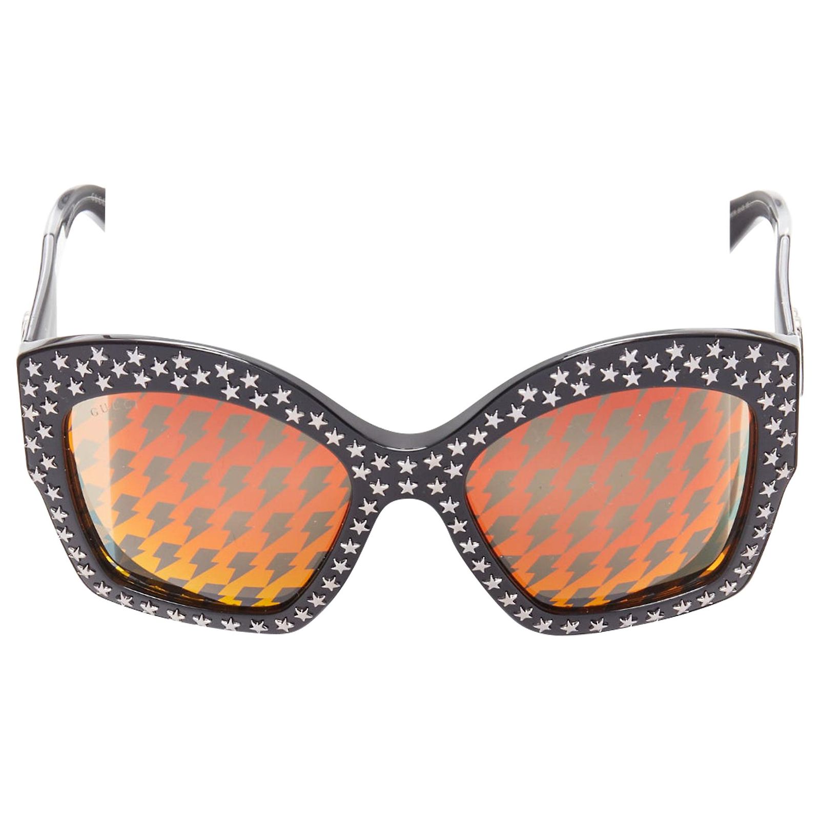 Gucci lens square star stud sunglasses Black Acetate 