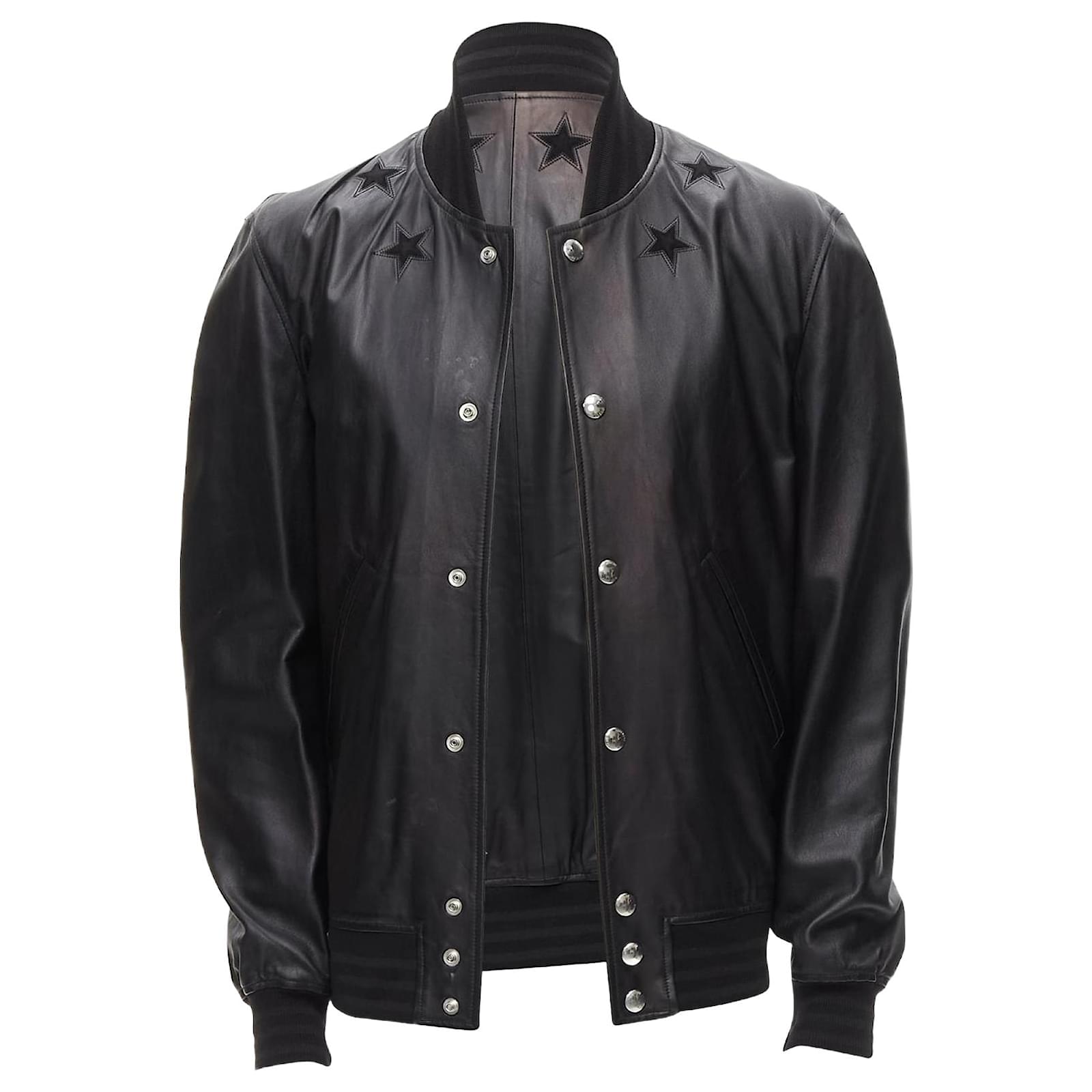Givenchy Riccardo Tisci stars leather bomber Black ref.JC2063656