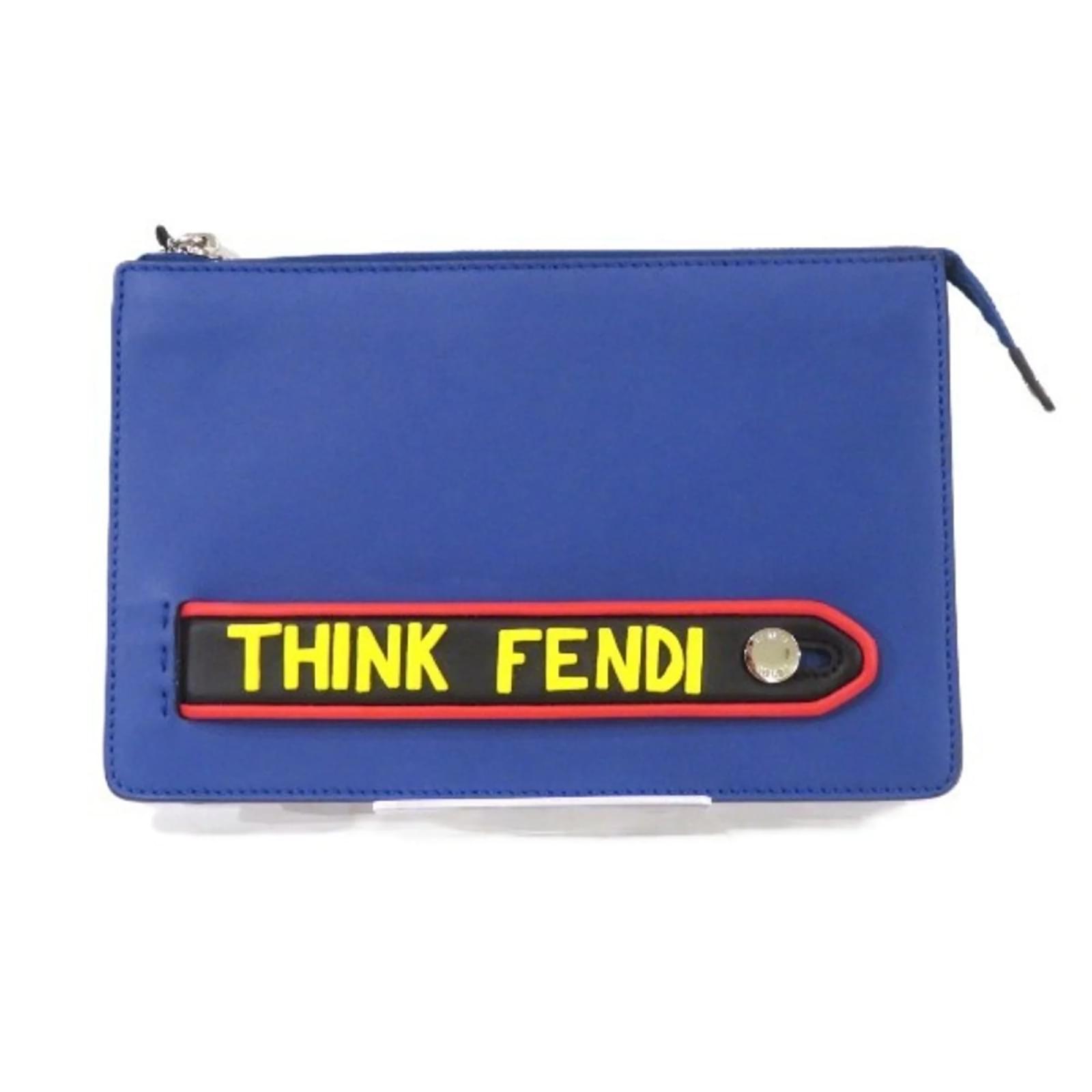 Triplette Clutch Think Fendi Clutch Fendi Navy Leather Clutch Bag