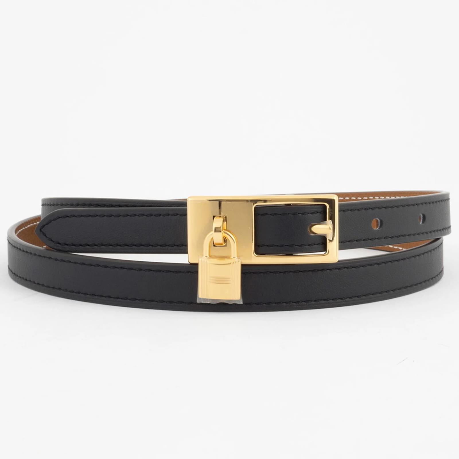 Hermès Hermes Lucky 15 Reversible Belt Black Golden