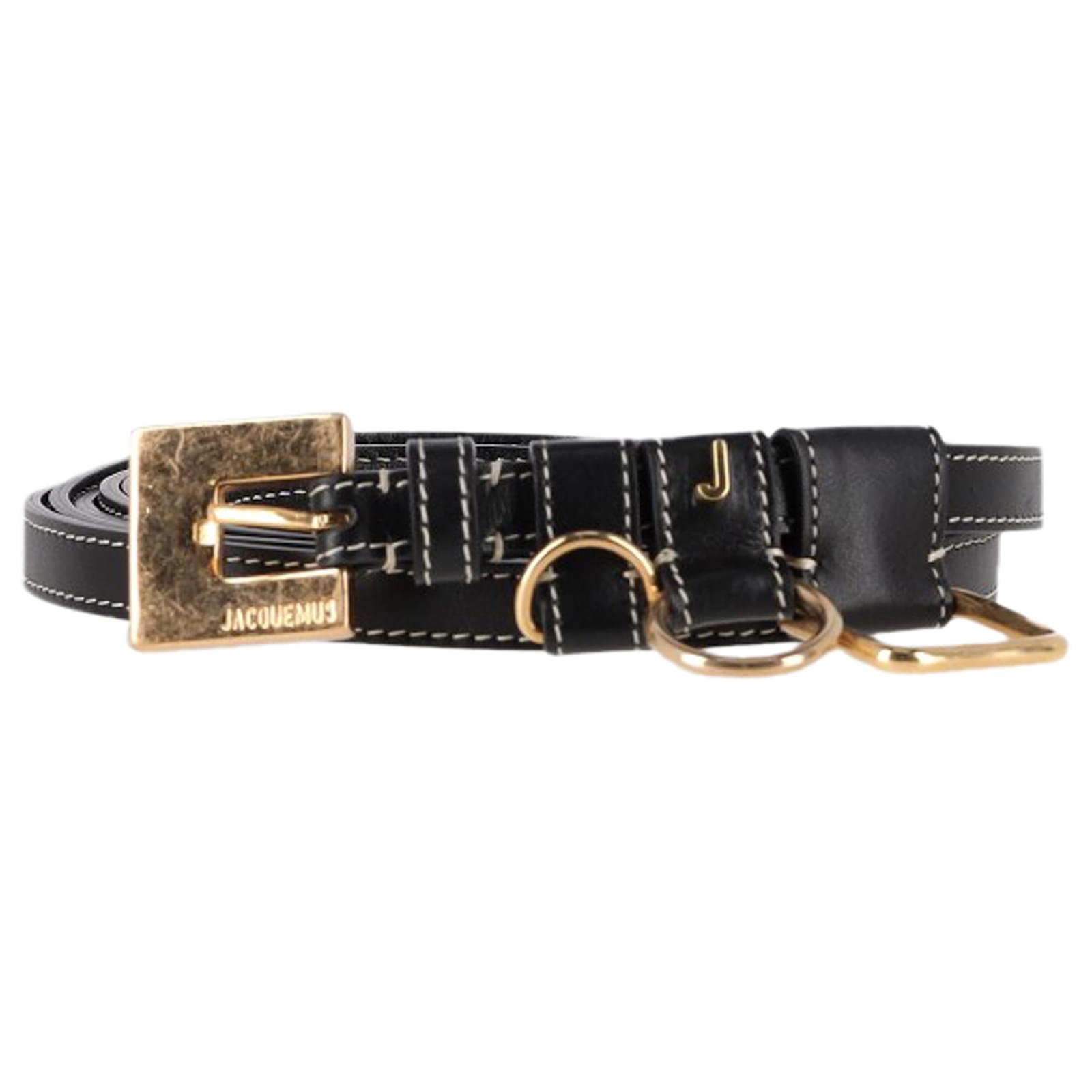 Jacquemus Le Ceinture Moisson Belt in Black Leather ref.JC2074339