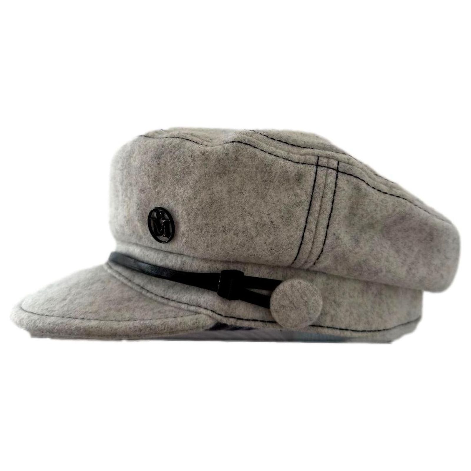 Maison michel wool grey hat Wool hat Maison Michel Black size M International in Wool  main image 2