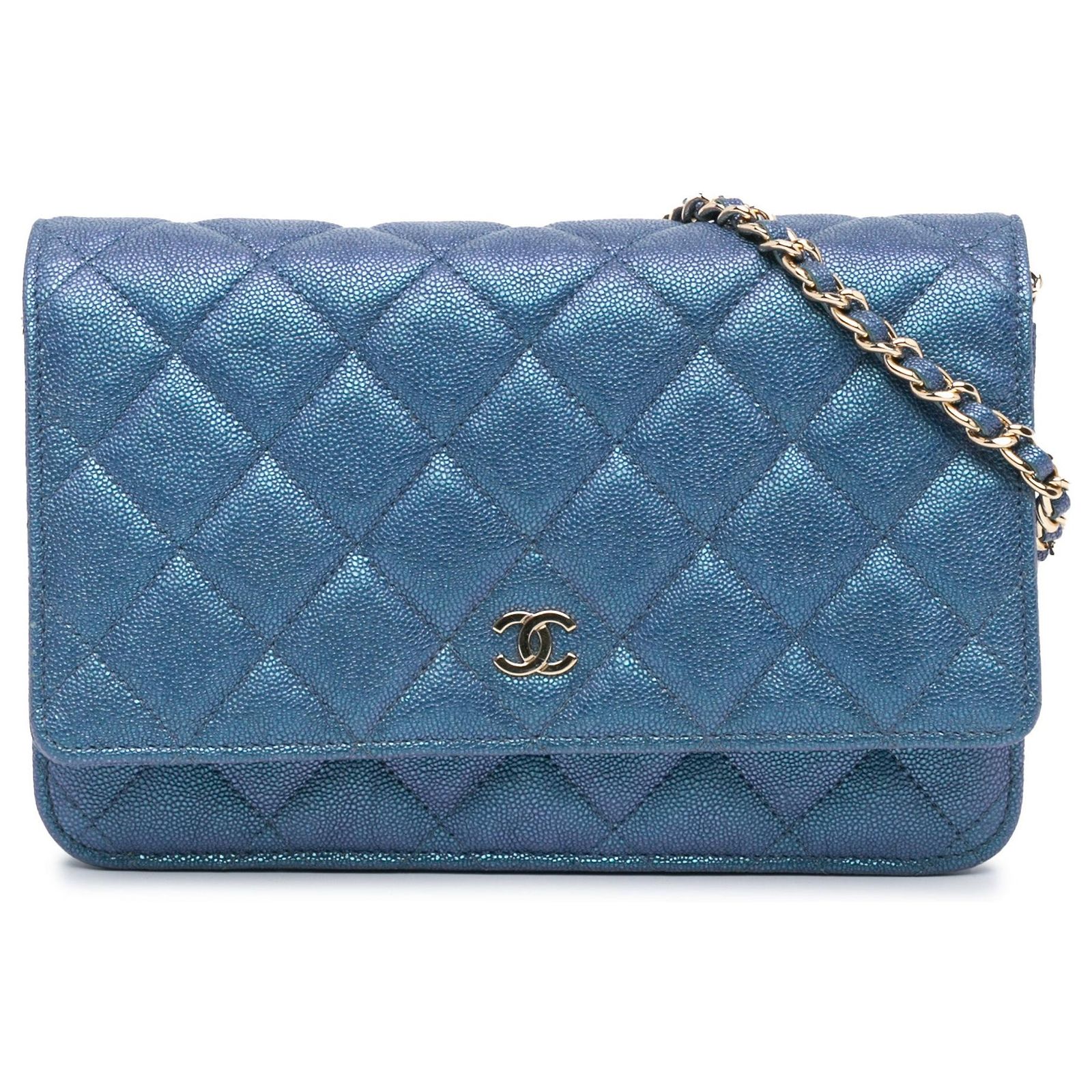 Wallet On Chain CHANEL Handbags T. Leather Blue ref.2076834 - Joli Closet