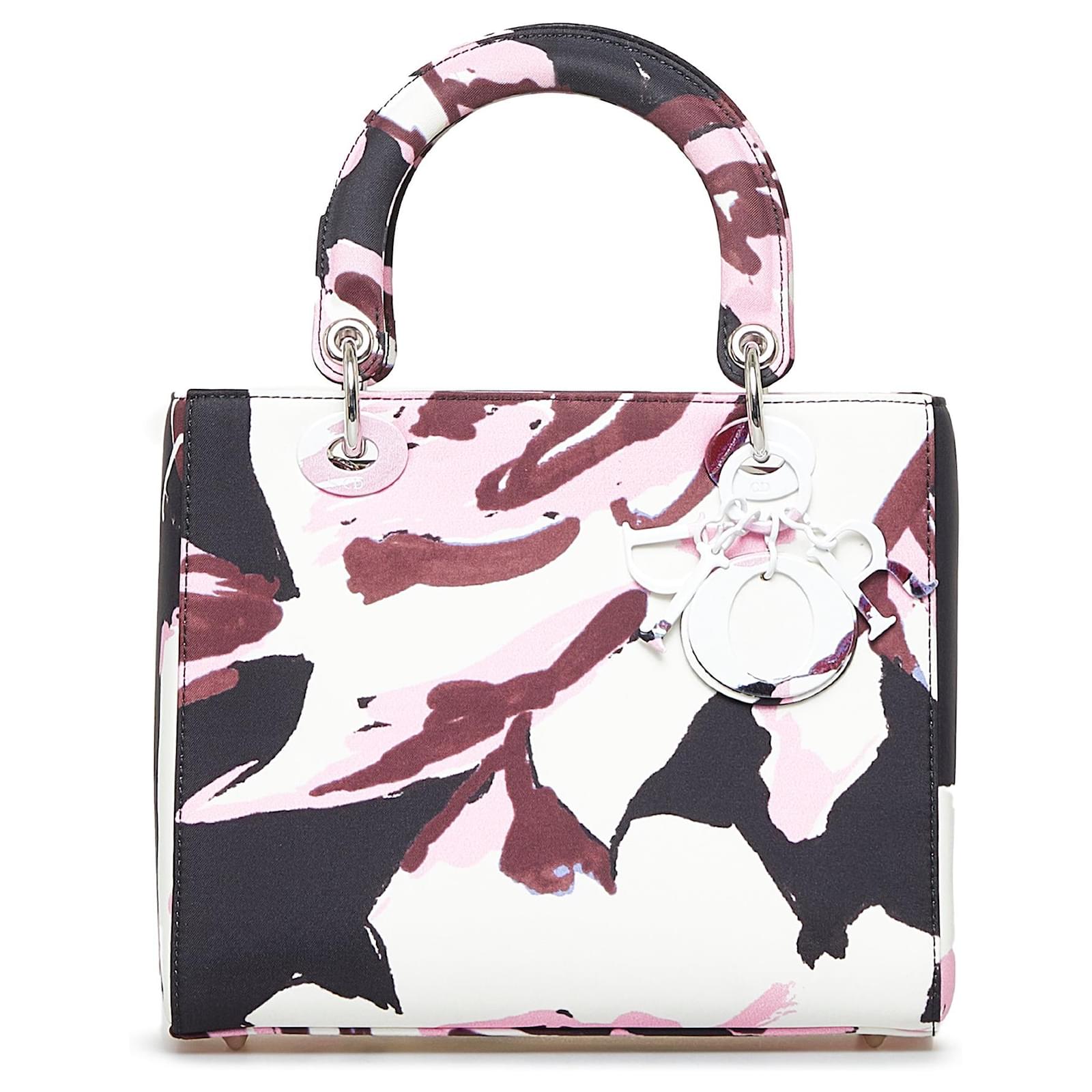 Lady Dior DIOR Handtaschen Stoff Weiß Leinwand