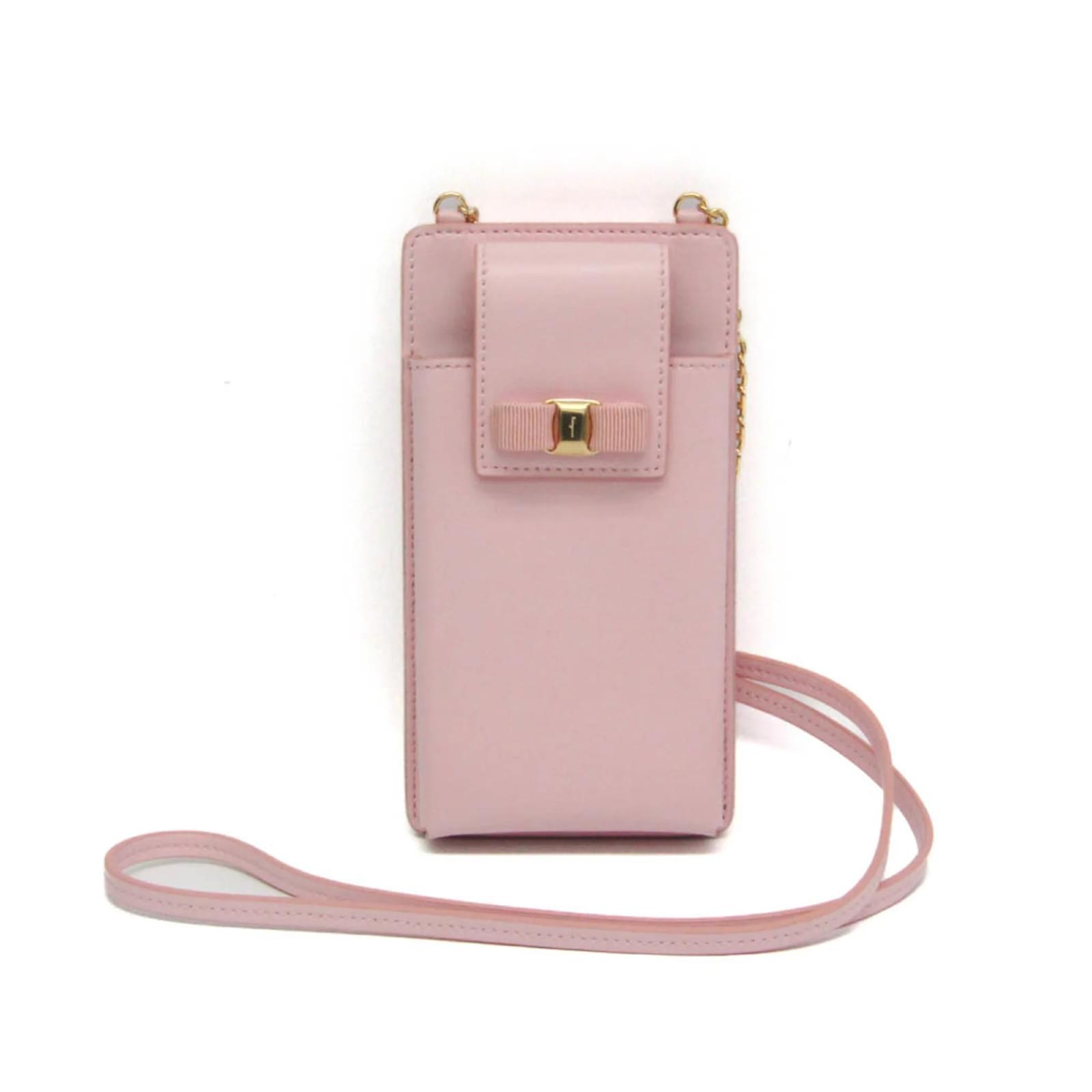 Salvatore Ferragamo Vara Smartphone Pouch Pink Leather ref.2083230 