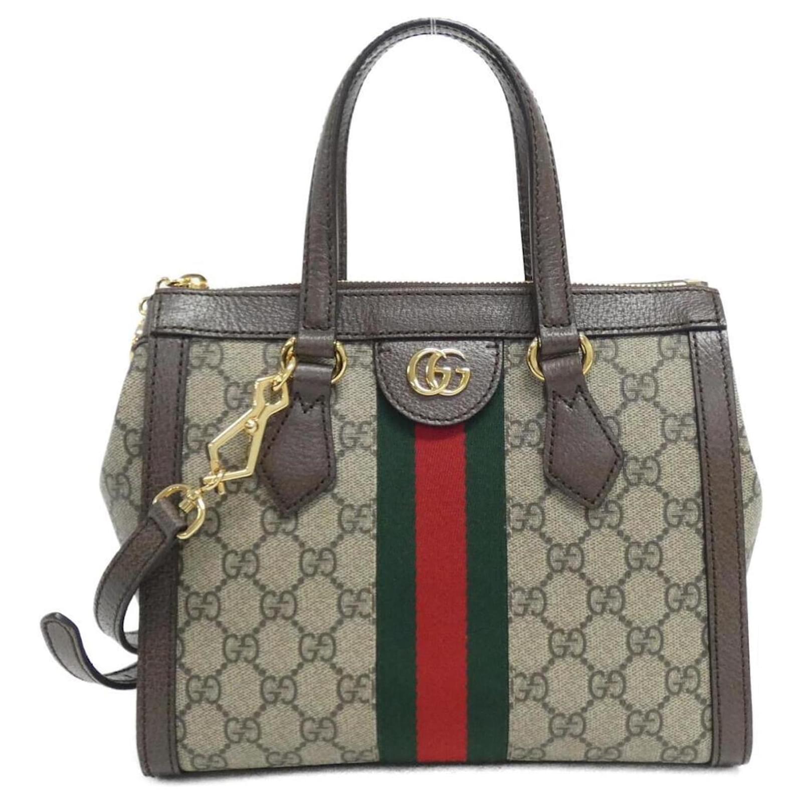 Gucci Ophidia 547551 K05NB Handbag Brown Beige Leather Cloth ref