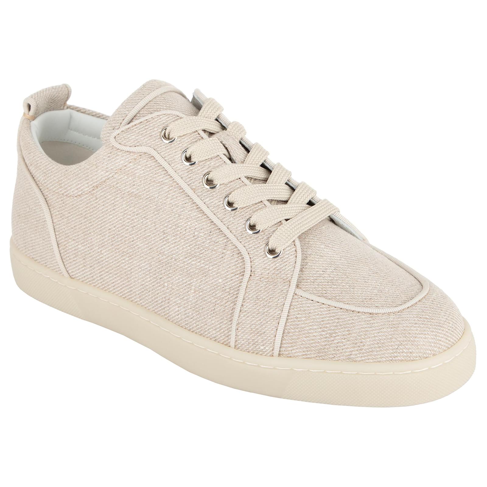 Baskets Rantulow Christian Louboutin Toile Marron Beige ref