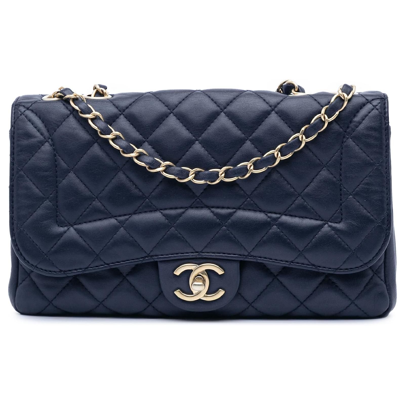 Chanel Blue Medium Quilted Lambskin Mademoiselle Chic Flap Dark