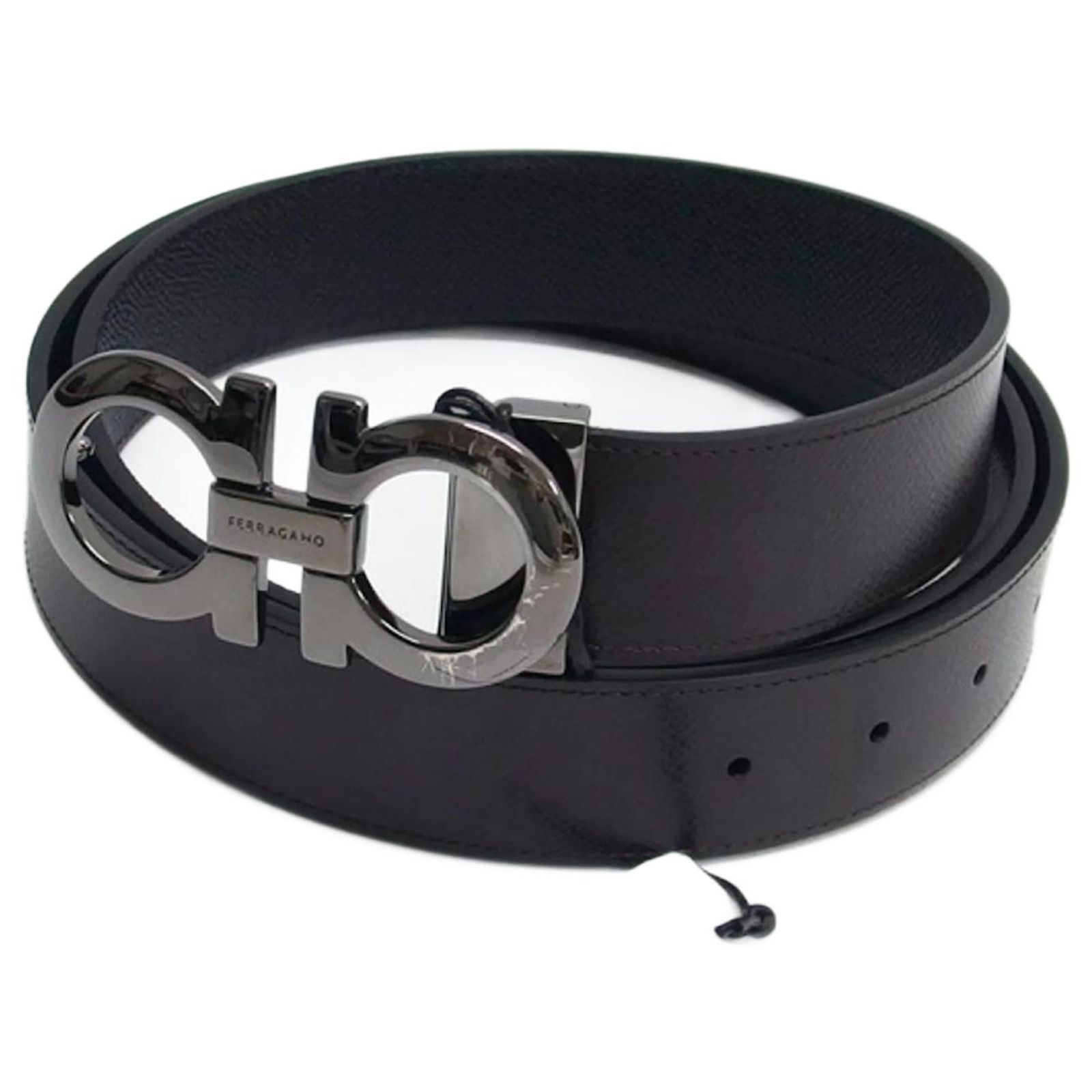 Salvatore Ferragamo Belt Black Suede Leather Waistband SF Logo Buckle Made Italy Salvatore Ferragamo Belt Black Suede Leather Waistband SF  main image 4