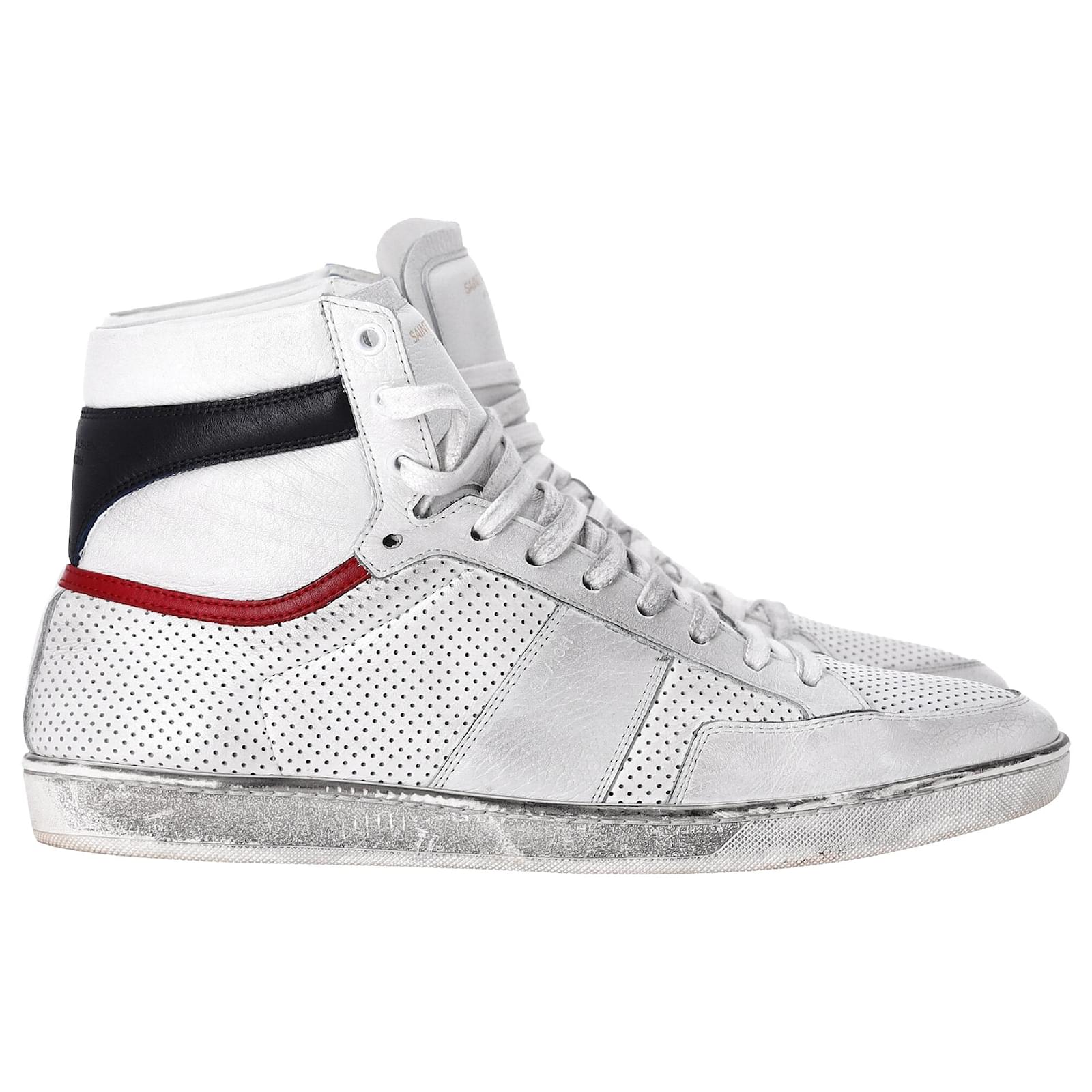 Saint Laurent Women's Checkerboard Distressed Hightop Sneakers main image 0