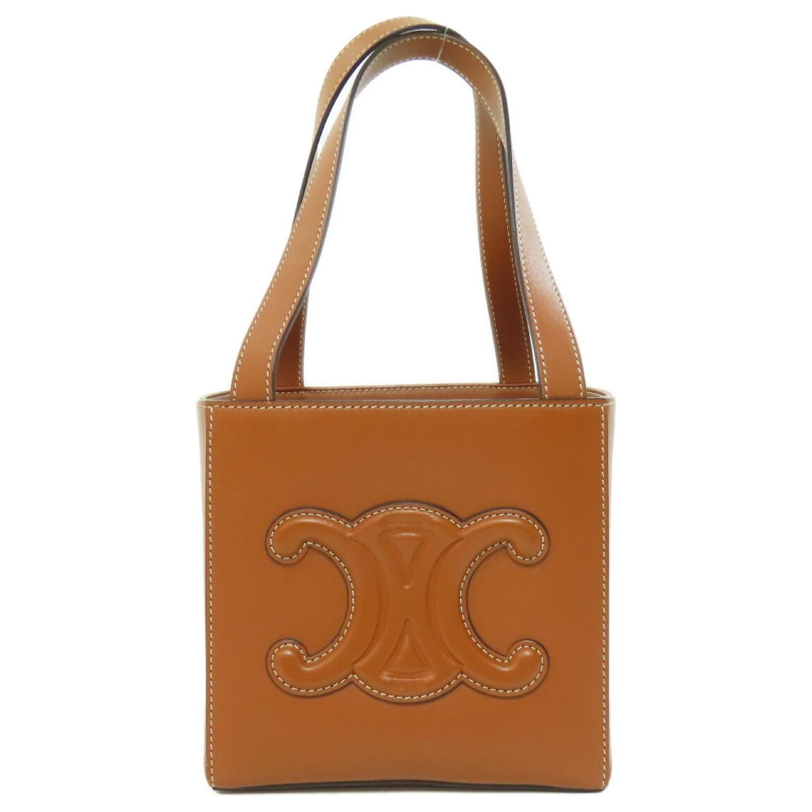 Céline Celine Cube Bag Handbag Brown Leather Joli Closet