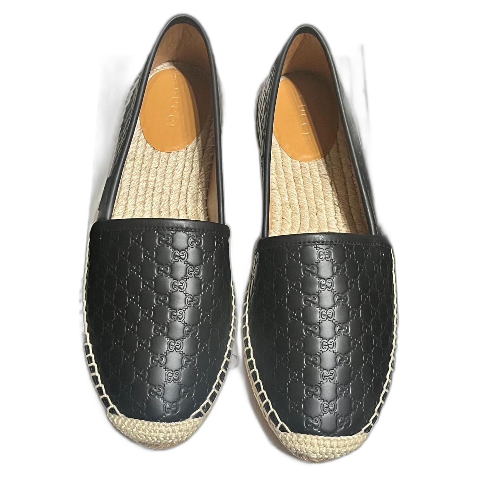 Gucci Espadrillas monogram Black Leather ref.2095030 - Joli Closet