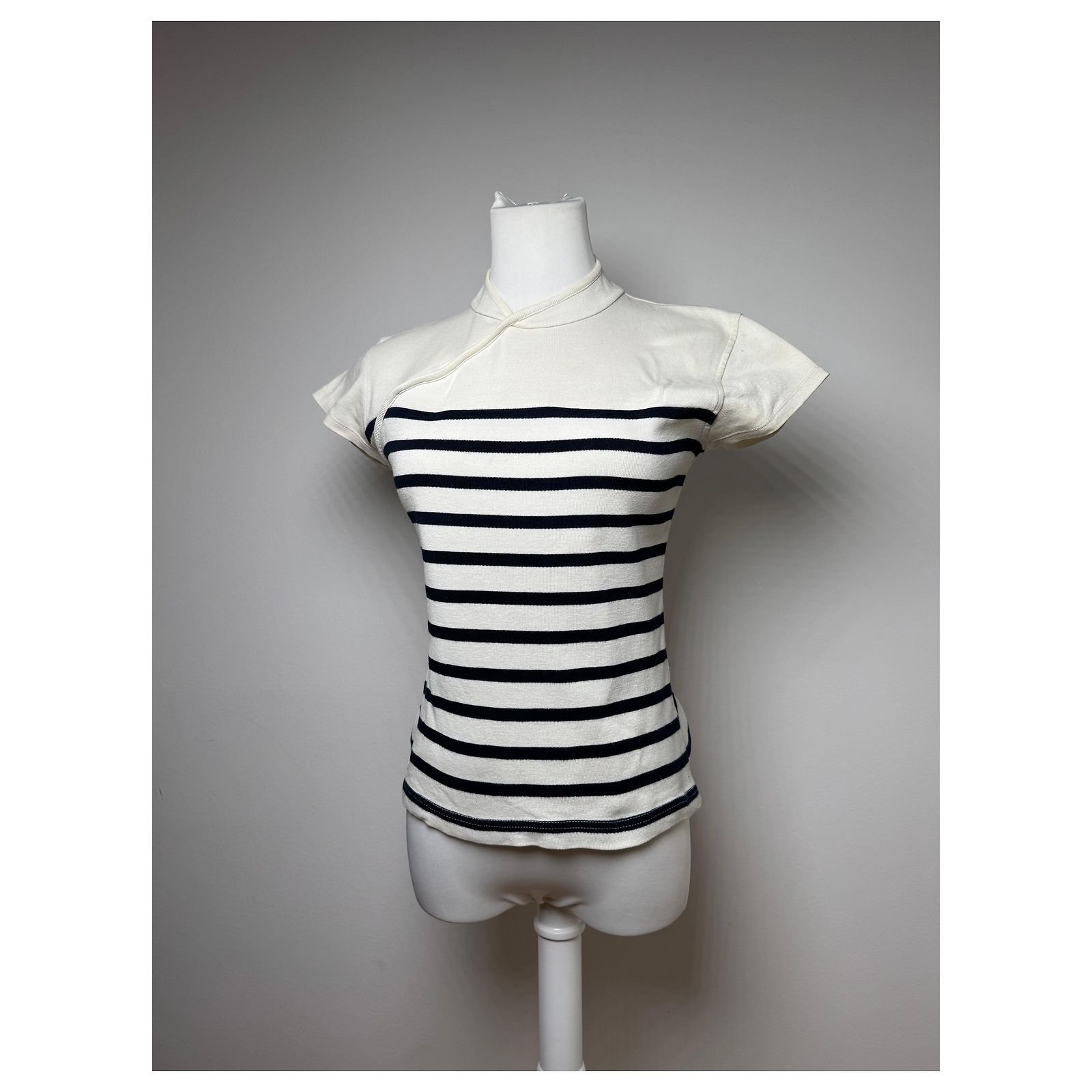 Débardeur Vintage Rayé Jean-Paul Gaultier - Taille M - Bi-matière - Italie - Occasion Très Bon état