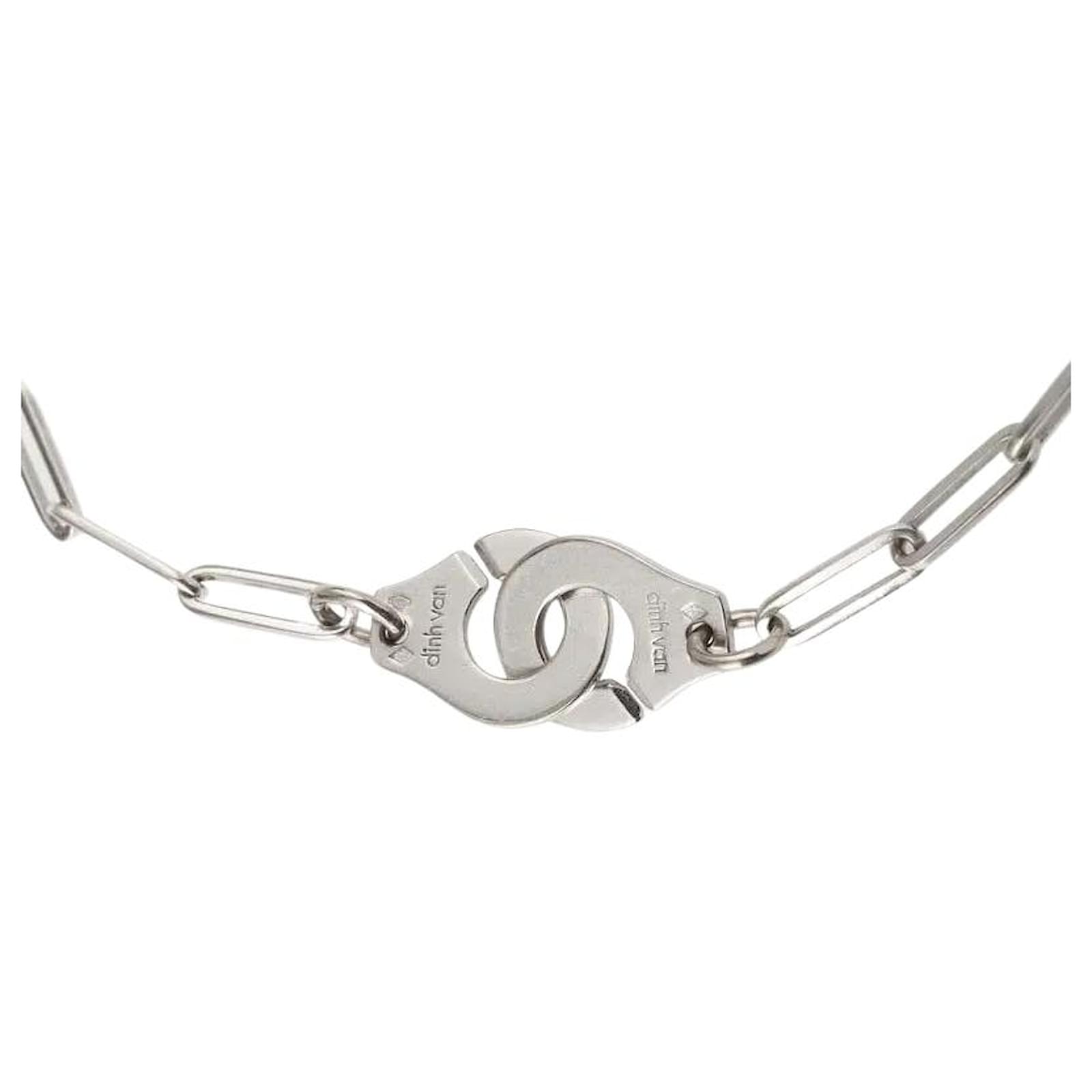 Dinh Van Menottes R10 Bracelet in 18K White Gold Silvery Metallic