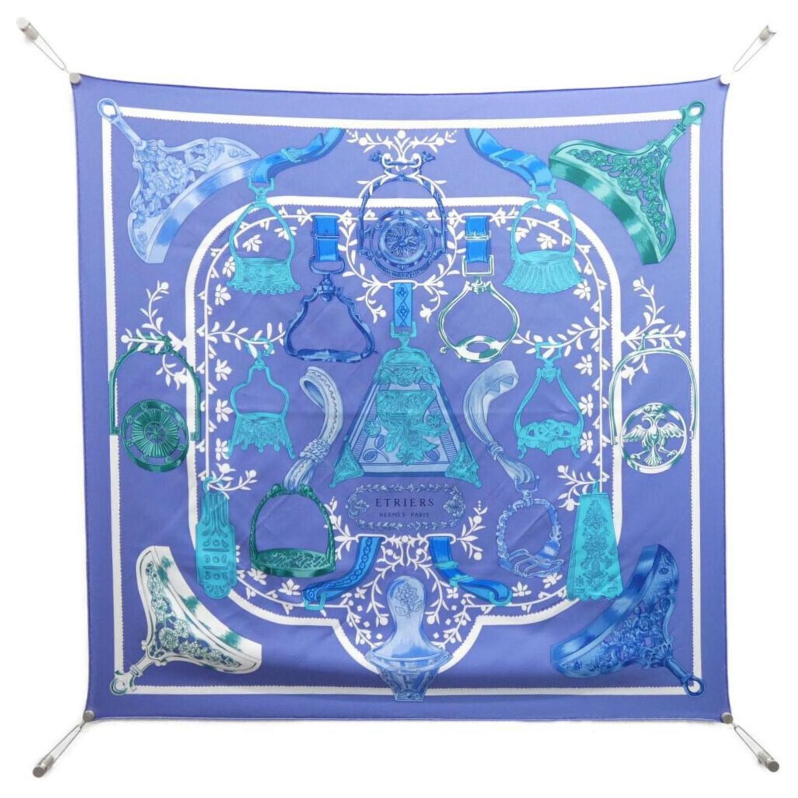 Hermès Hermes ETRIERS REMIX Carre Scarf Blue Silk ref.2099882 - Joli Closet