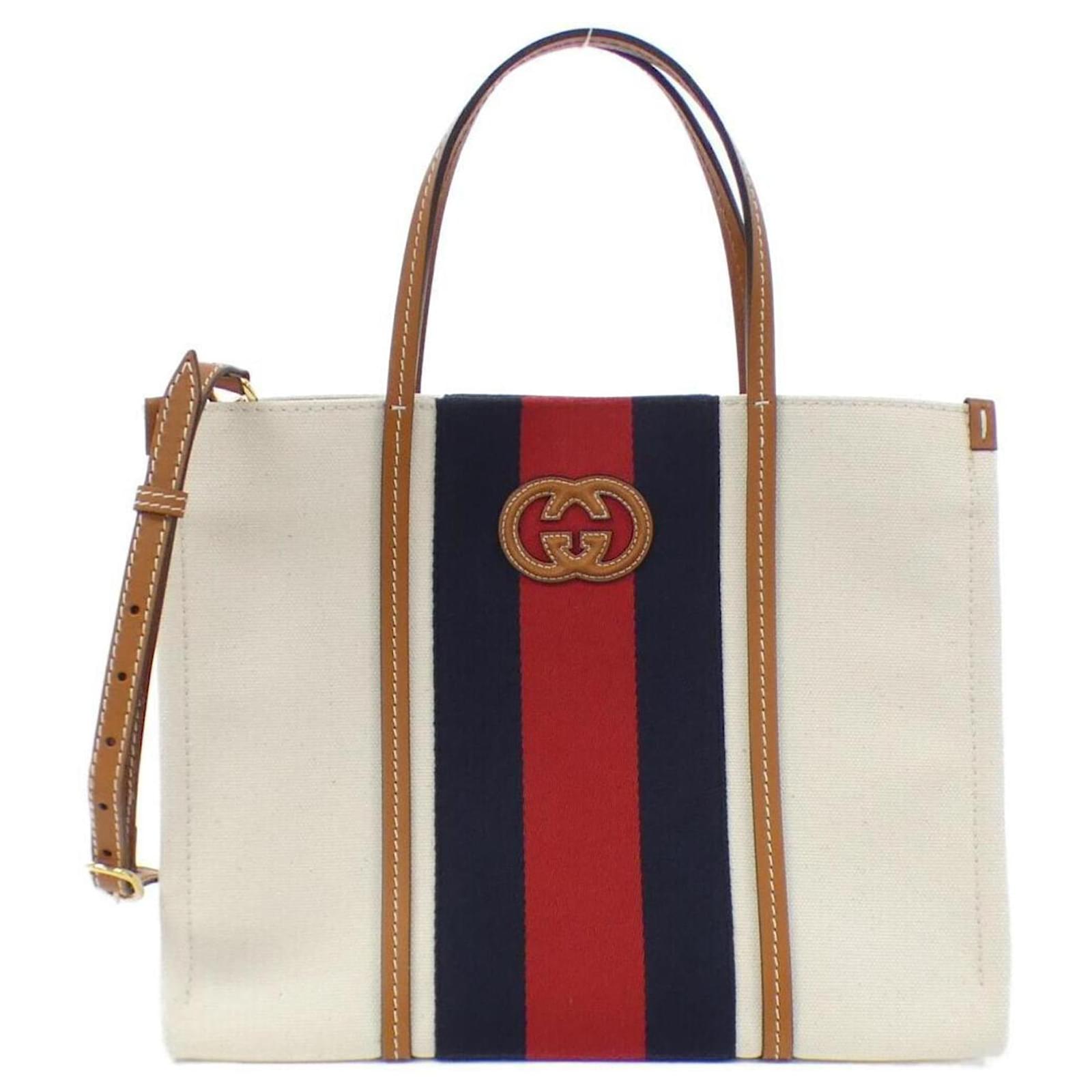 バッグ GUCCI Gucci INTERLOCKING G 727721 FABCL Handbag White Cloth ref
