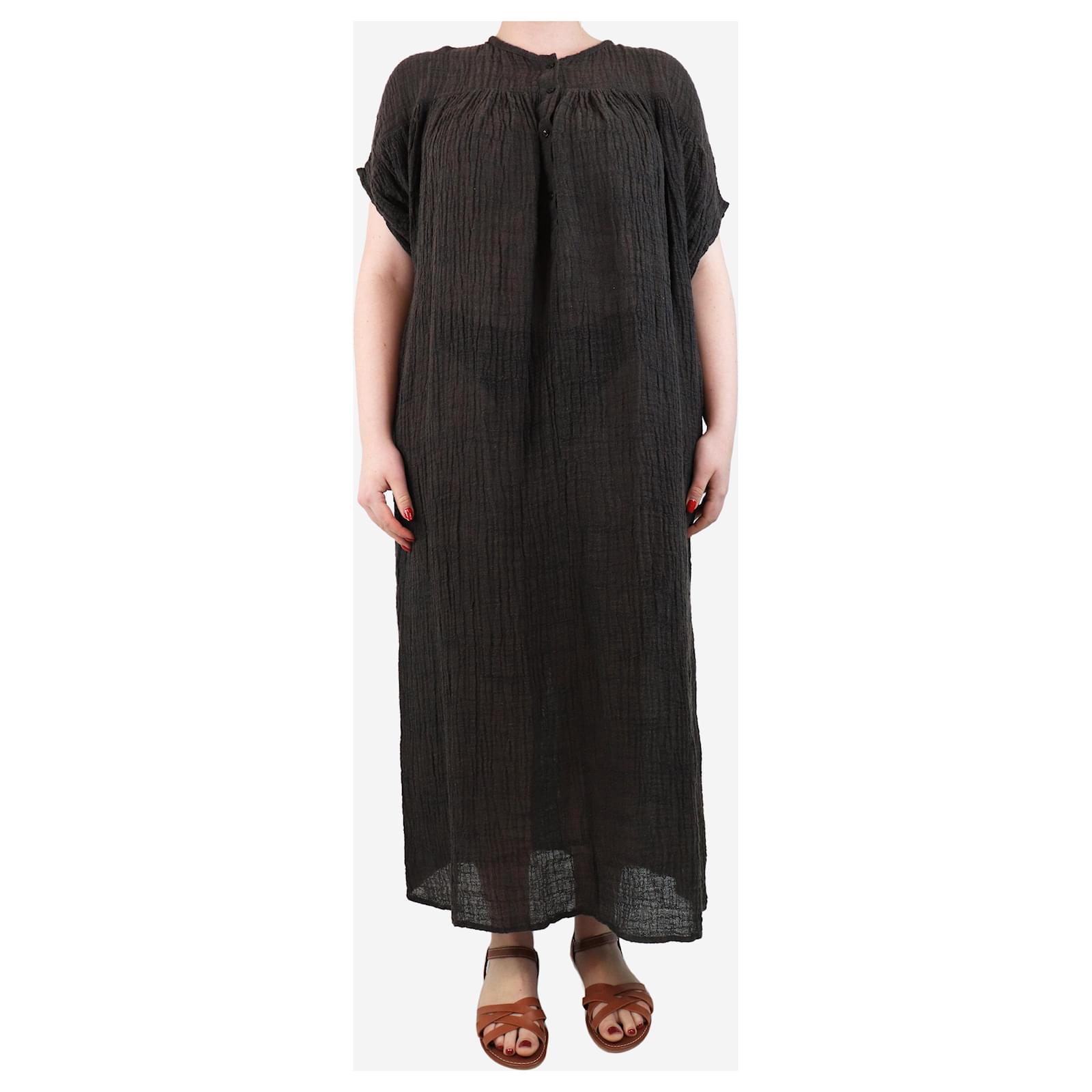 knee length dresses for ladies 3/4 Sleeve Obi Wrap Dress Miley S / Natural