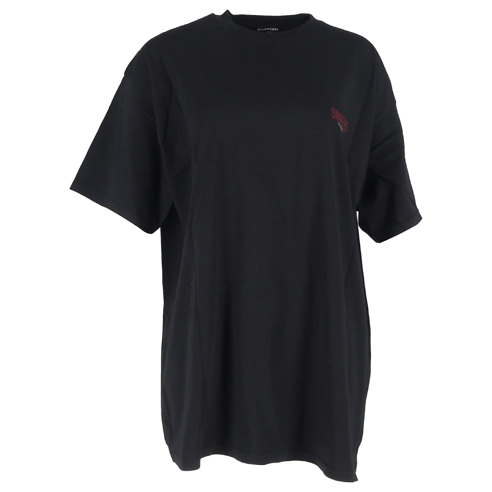 Balenciaga Sinners Print Logo Tee in Black Cotton ref.JC2103464