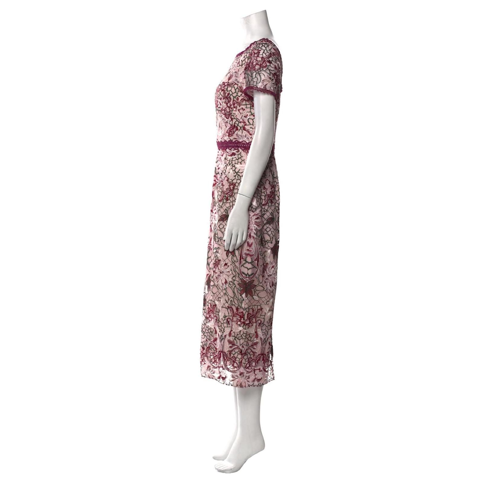 Marchesa Stunning lace dress Pink Multiple colors ref.2104971 - Joli Closet