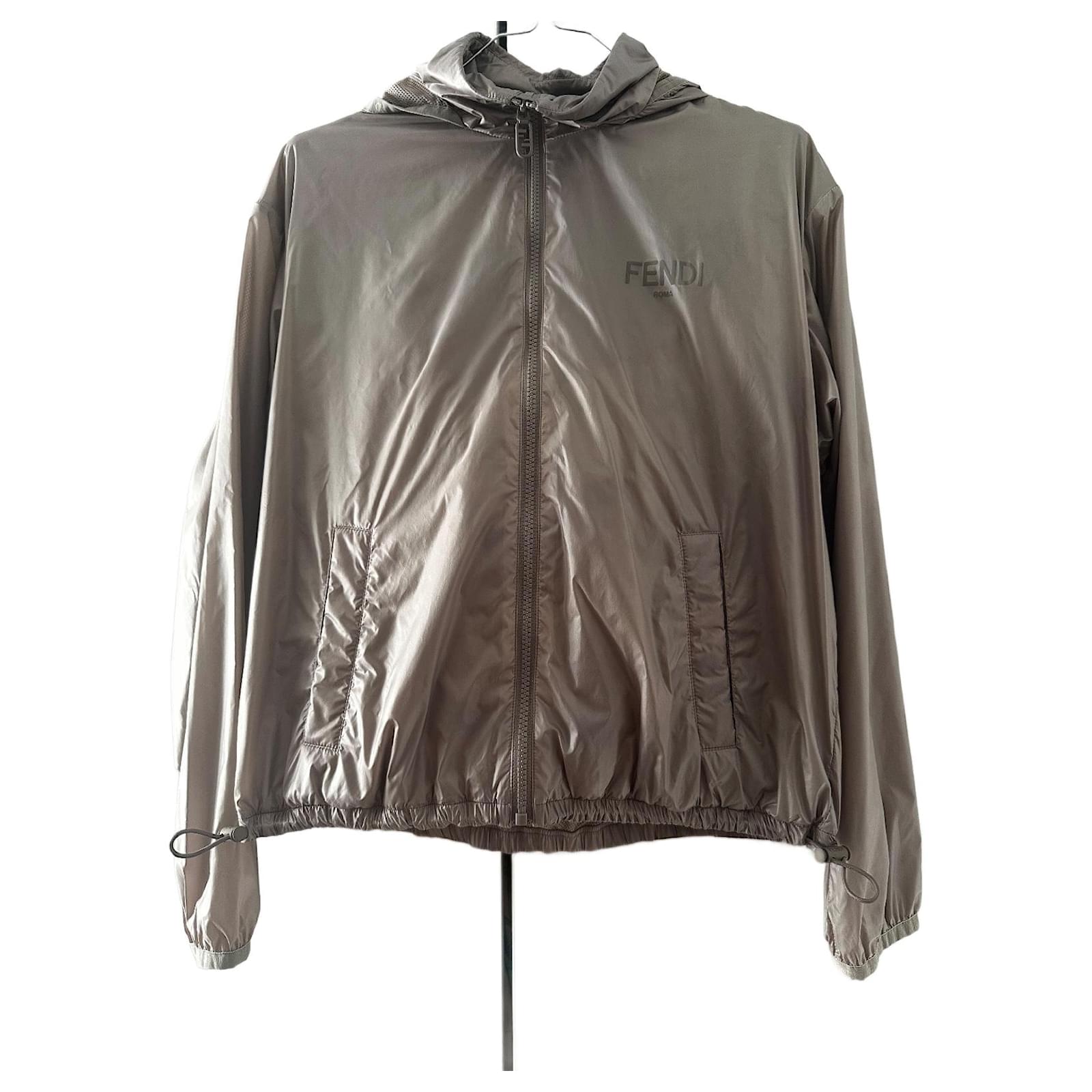 Jacke Fendi Regenmantel Fendi Windbreaker Anthrazitgrau Bronze