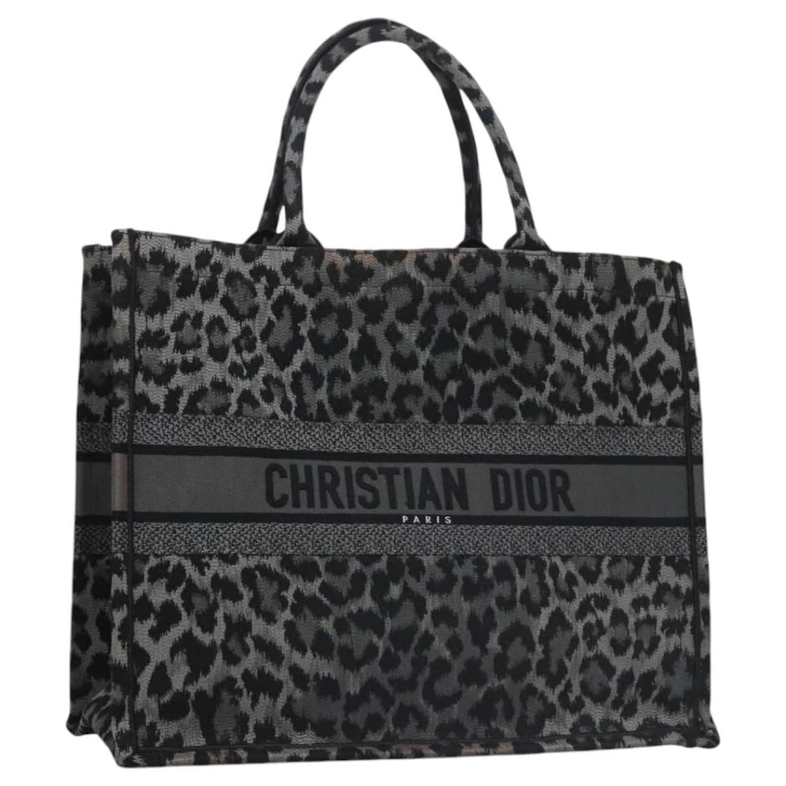 Leopard Print Sac Dior Leopard Book Tote Tote Bag Noir Tissu Sac