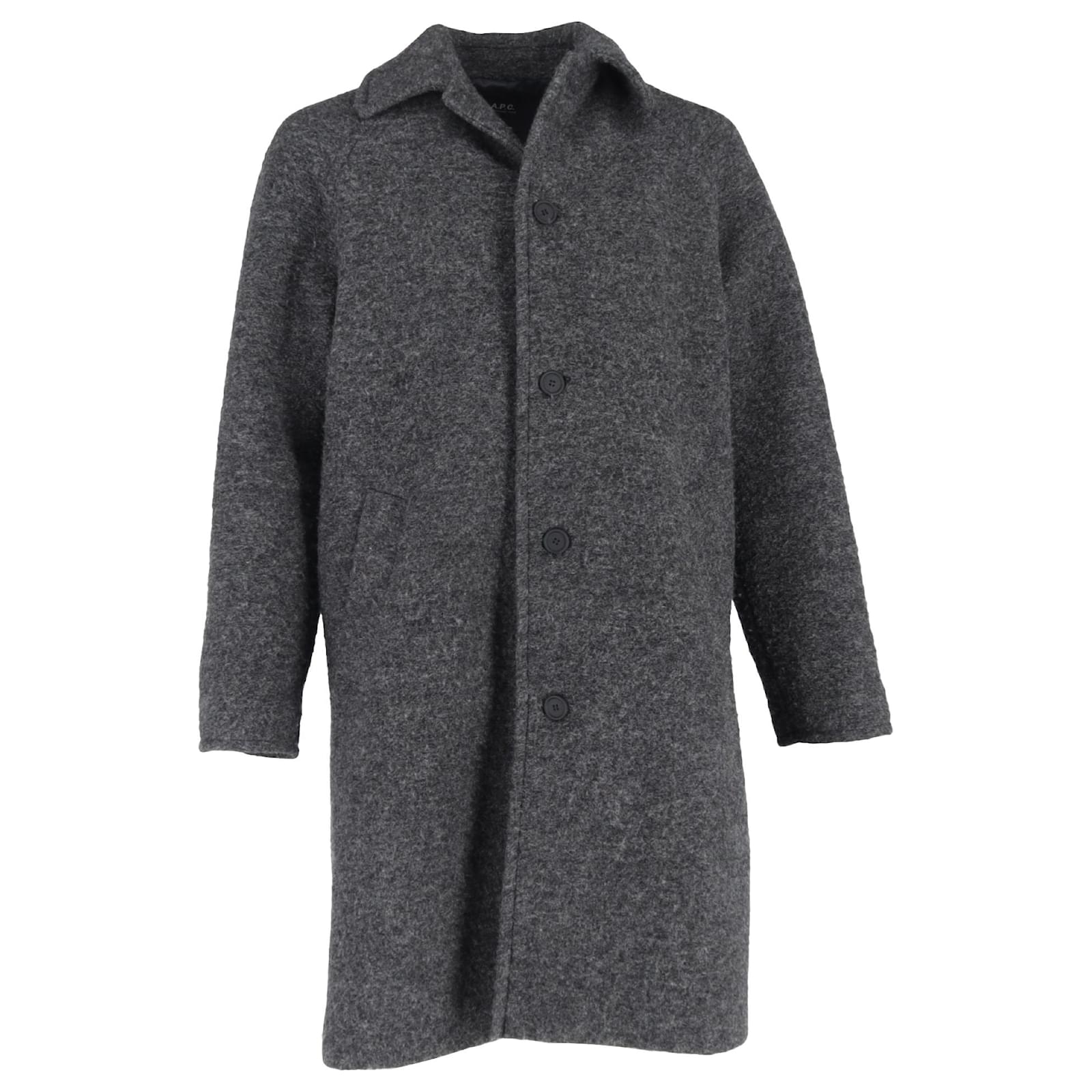 Apc Manteau Gaston Coat In Grey Wool Joli Closet