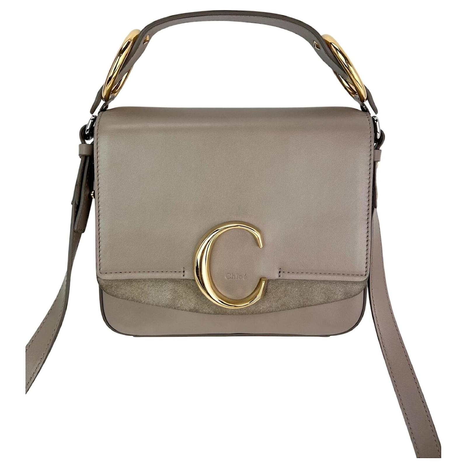 Motty Grey Chloe Tess Bag Motty Gray Chloé Chloe Shiny Calfskin Suede Small  C Motty Gray Shoulder Bag