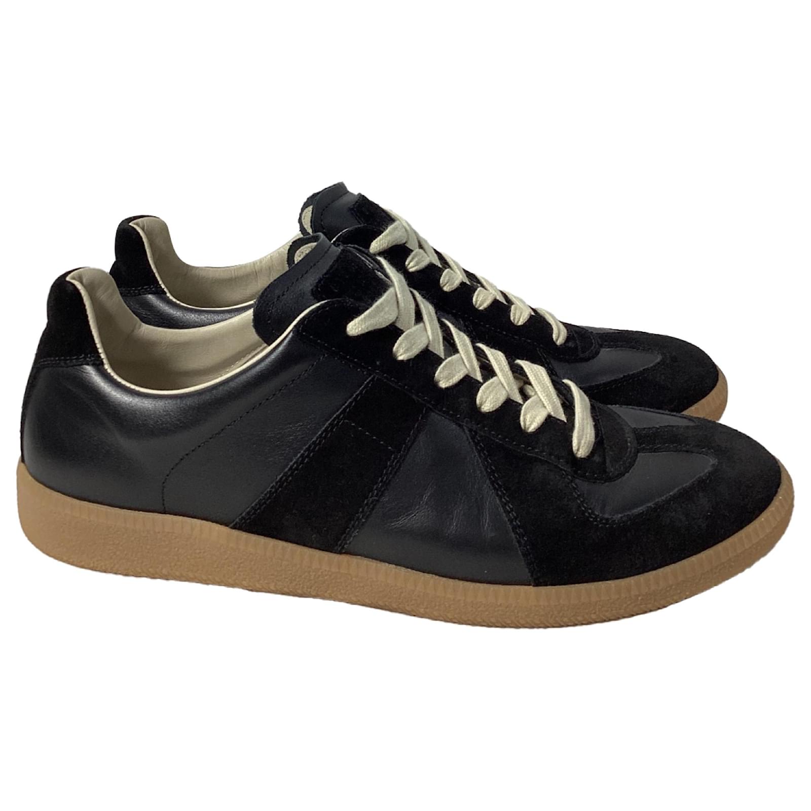 スニーカー MAISON MARGIELA Black Leather And Suede Replica Sneakers 0400098748287_BLACK_A1?wid=600