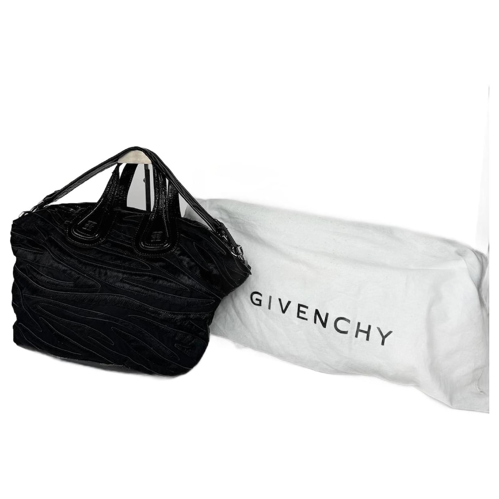 Vintage Givenchy Nightindale Patent Leather Fur Bag Black ref