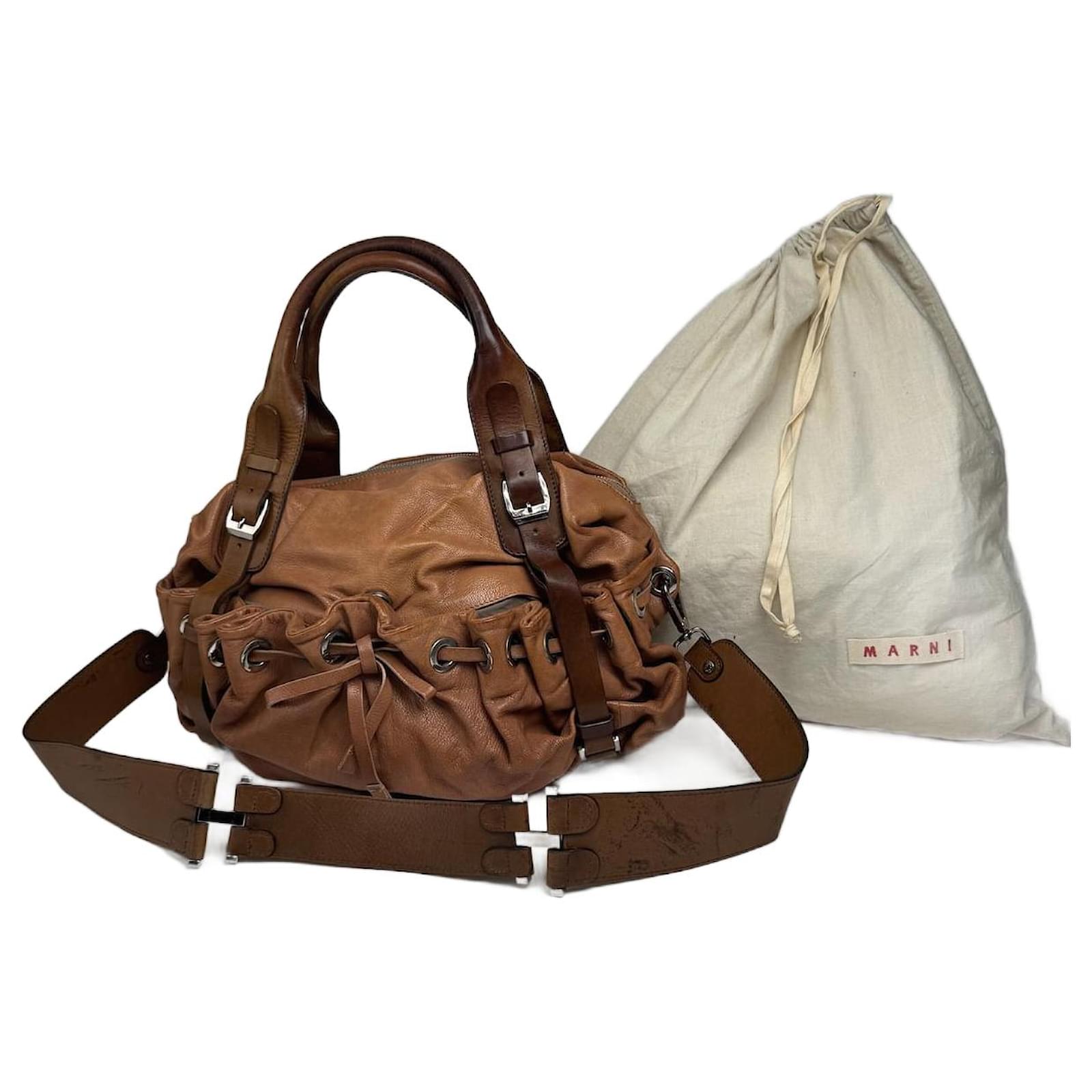 Vintage Marni 2Way Leather Bag Brown Joli Closet