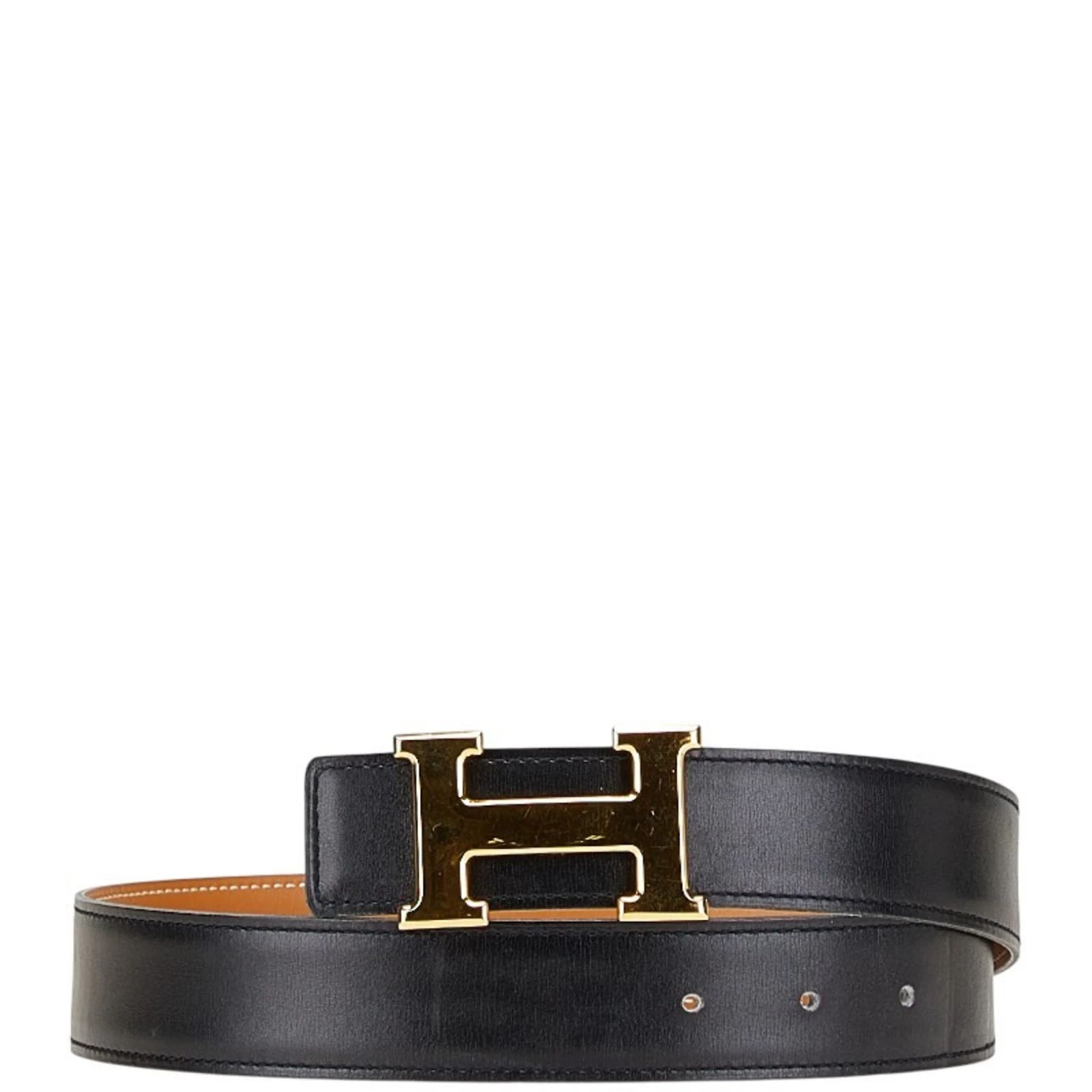 Hermès Hermes H Buckle Constance Belt 65 Black Golden ref  display picture 2