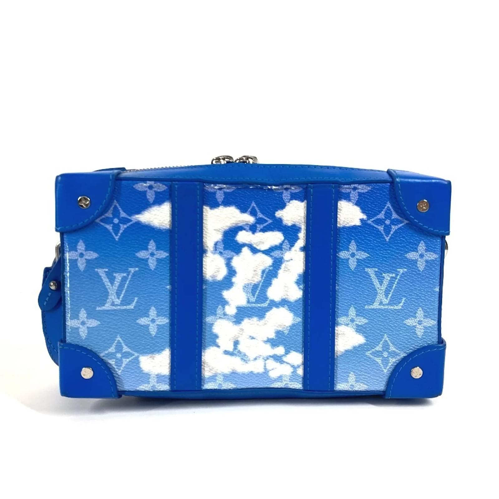 Louis Vuitton Monogram Clouds Soft Trunk Wallet White Blue Patent