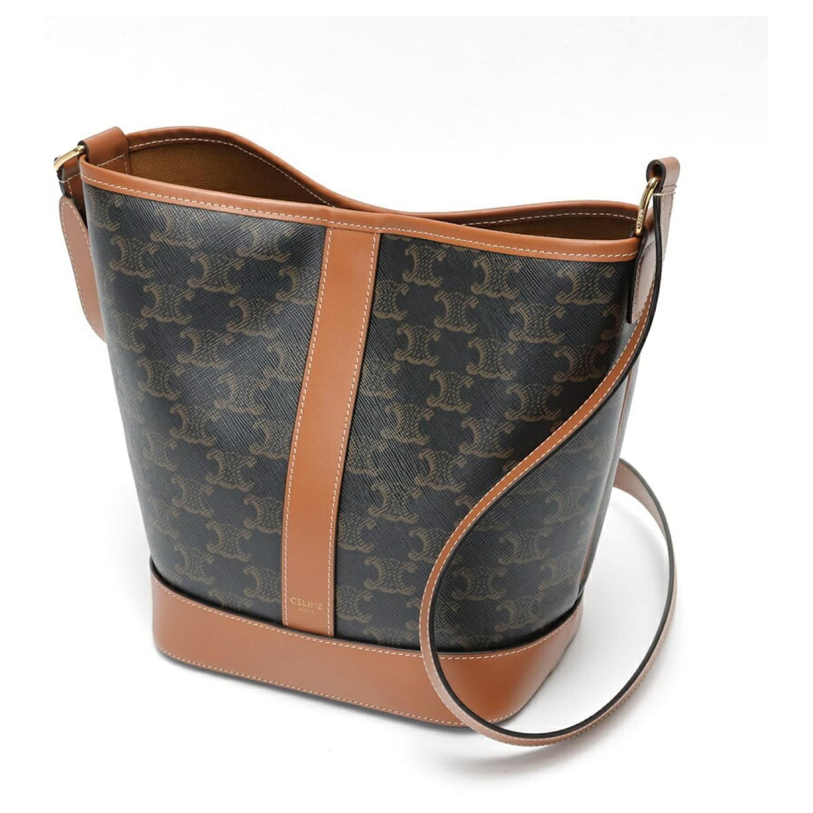 Céline Sac seau petit modèle en toile Triomphe de Celine Cuir ref