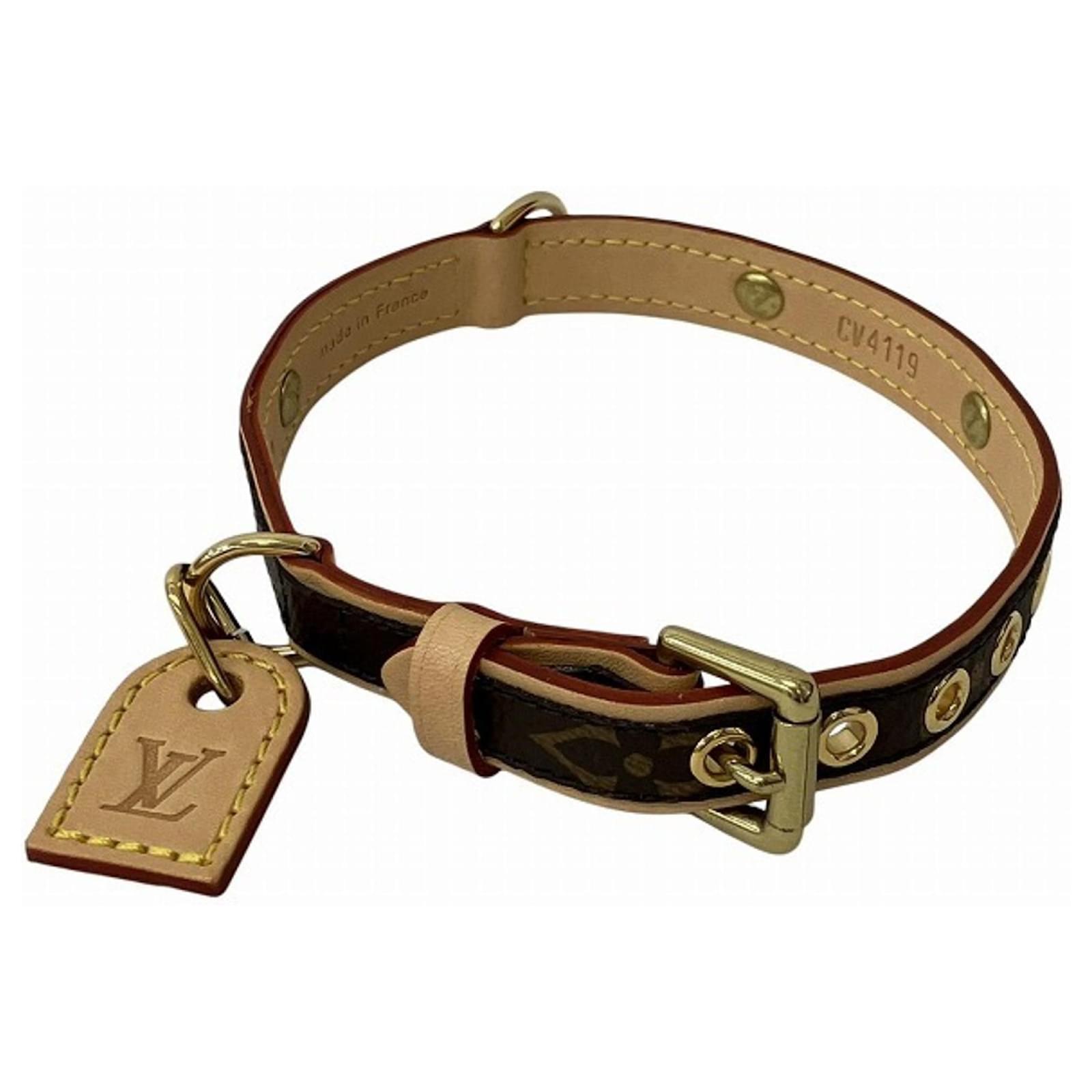 Collar para perro Monogram Louis Vuitton Castaño Charol ref - Main Image