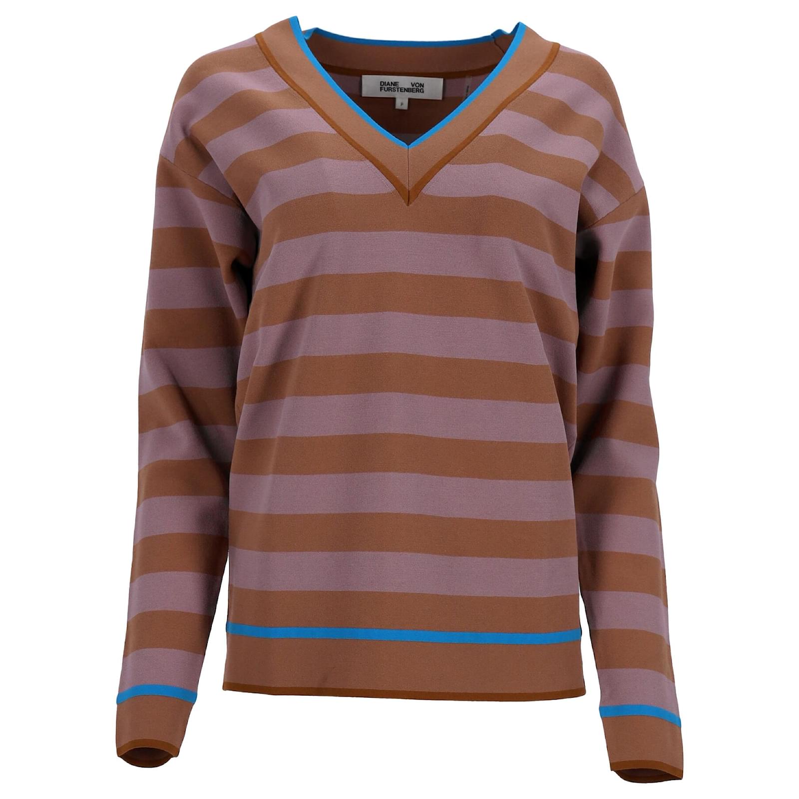 Diane Von Furstenberg Striped Sweater in Multicolor Viscose