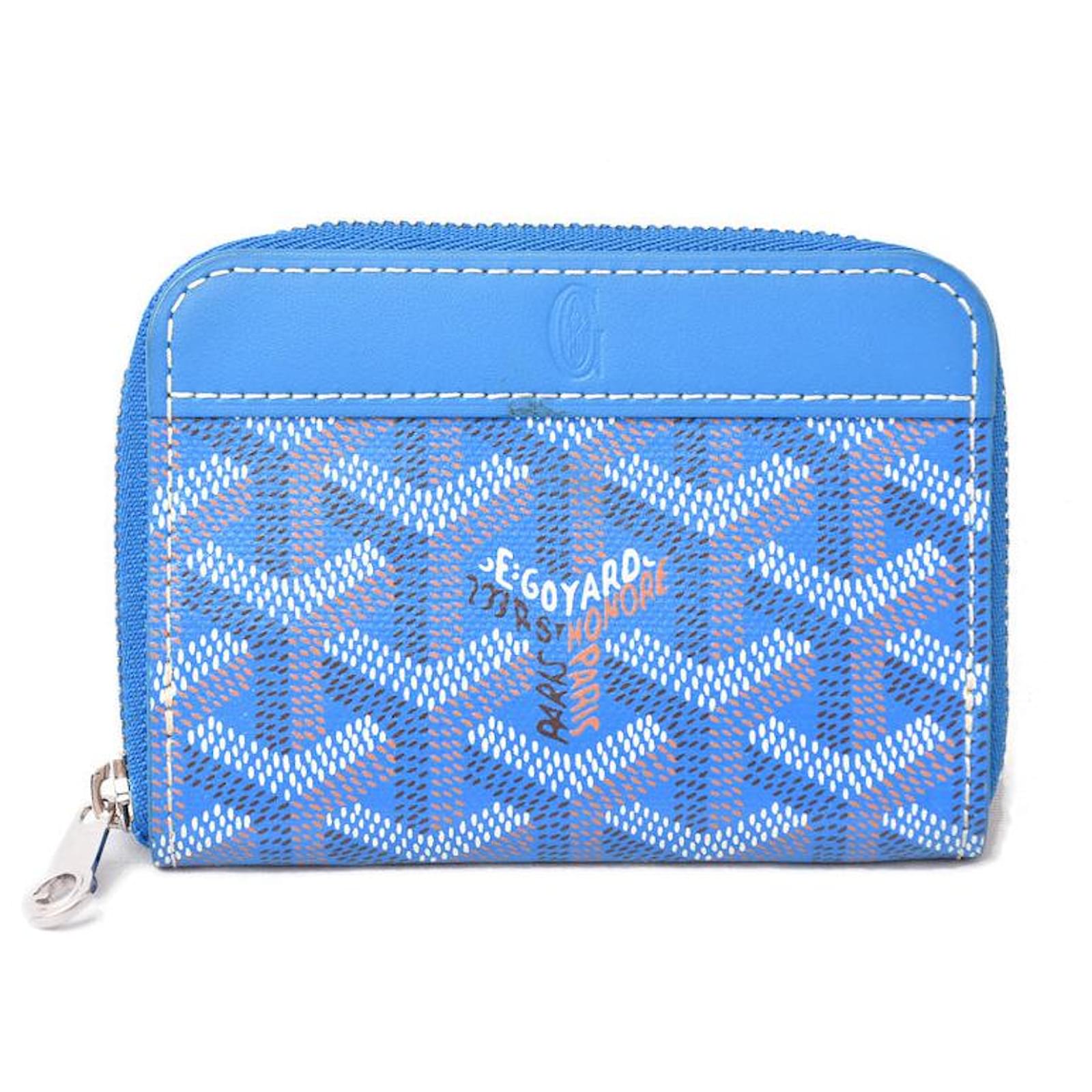 Portamonete/porta carte Goyard Blu Tela Joli Closet