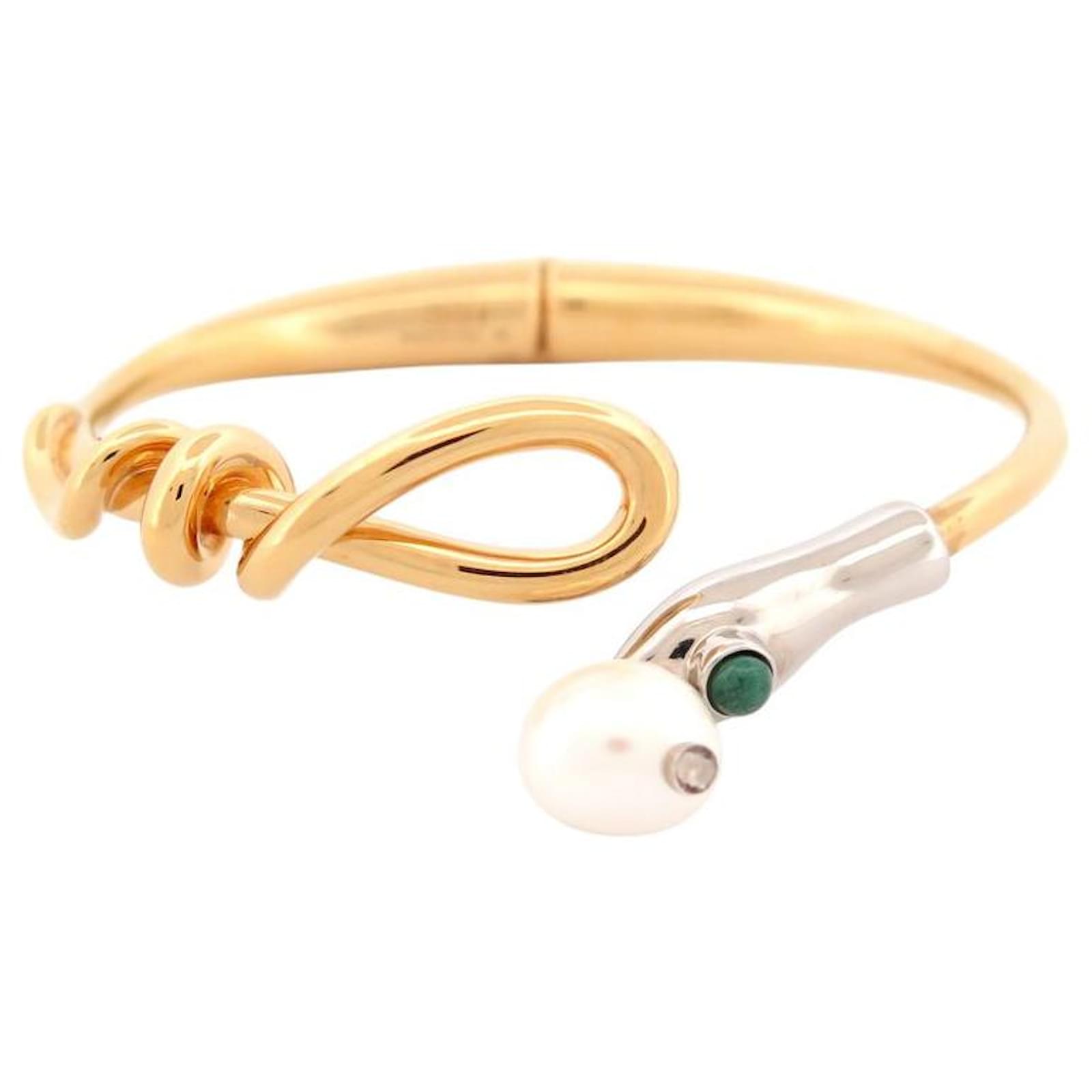 Chloé CHLOE CALLIE BANGLE BRACELET SIZE M GOLD PLATED BOX
