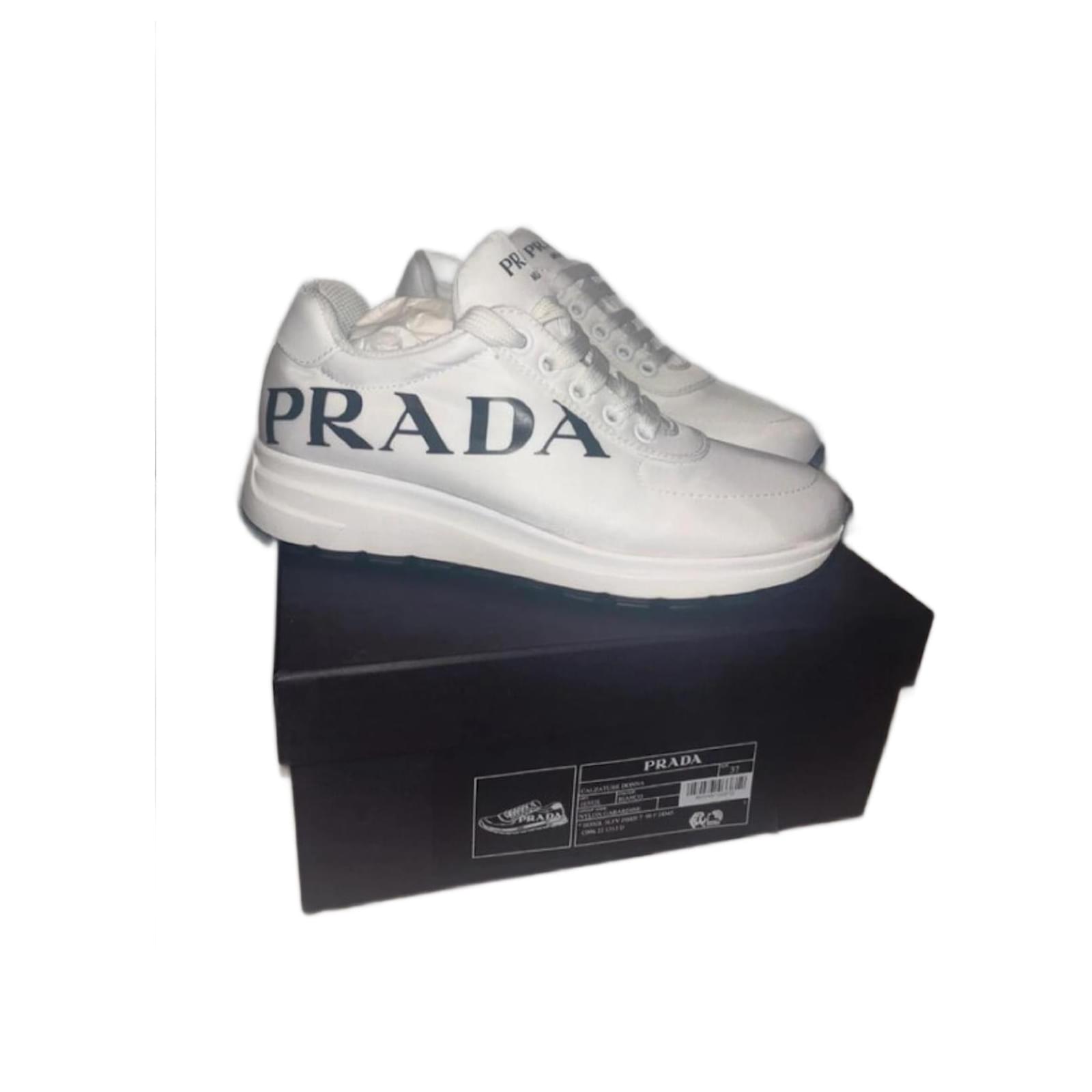 Sneakers Prada in Nylon Bianco Joli Closet