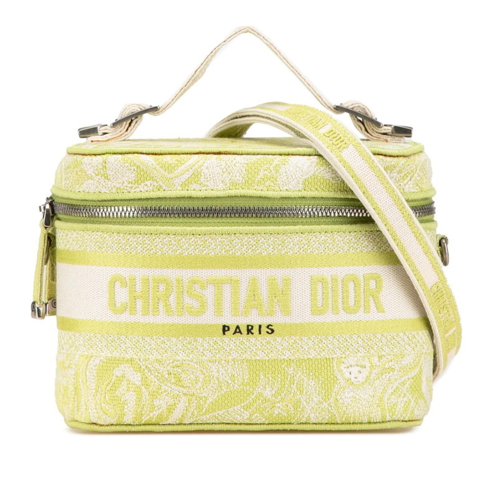 Christian Dior Green Jacquard Vanity Bag Cloth ref.2157465