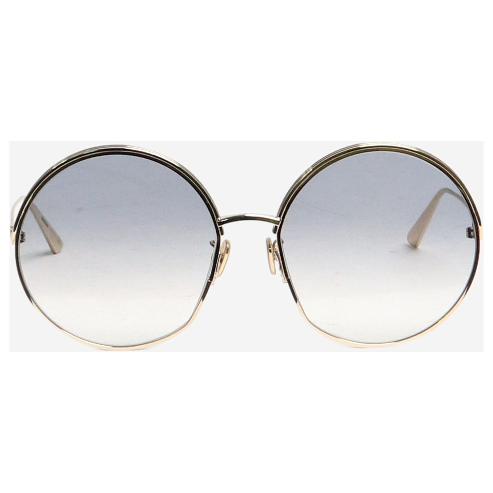 Dior Gold oversized round sunglasses Golden Metal ref  display picture 3