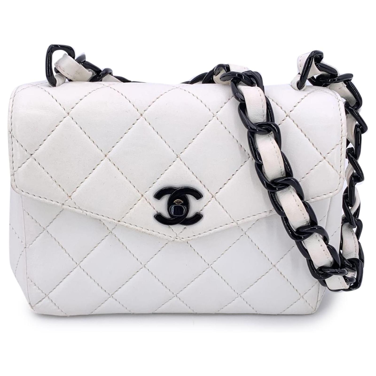 Timeless Chanel Borsa a spalla Mini Kelly in pelle bianca