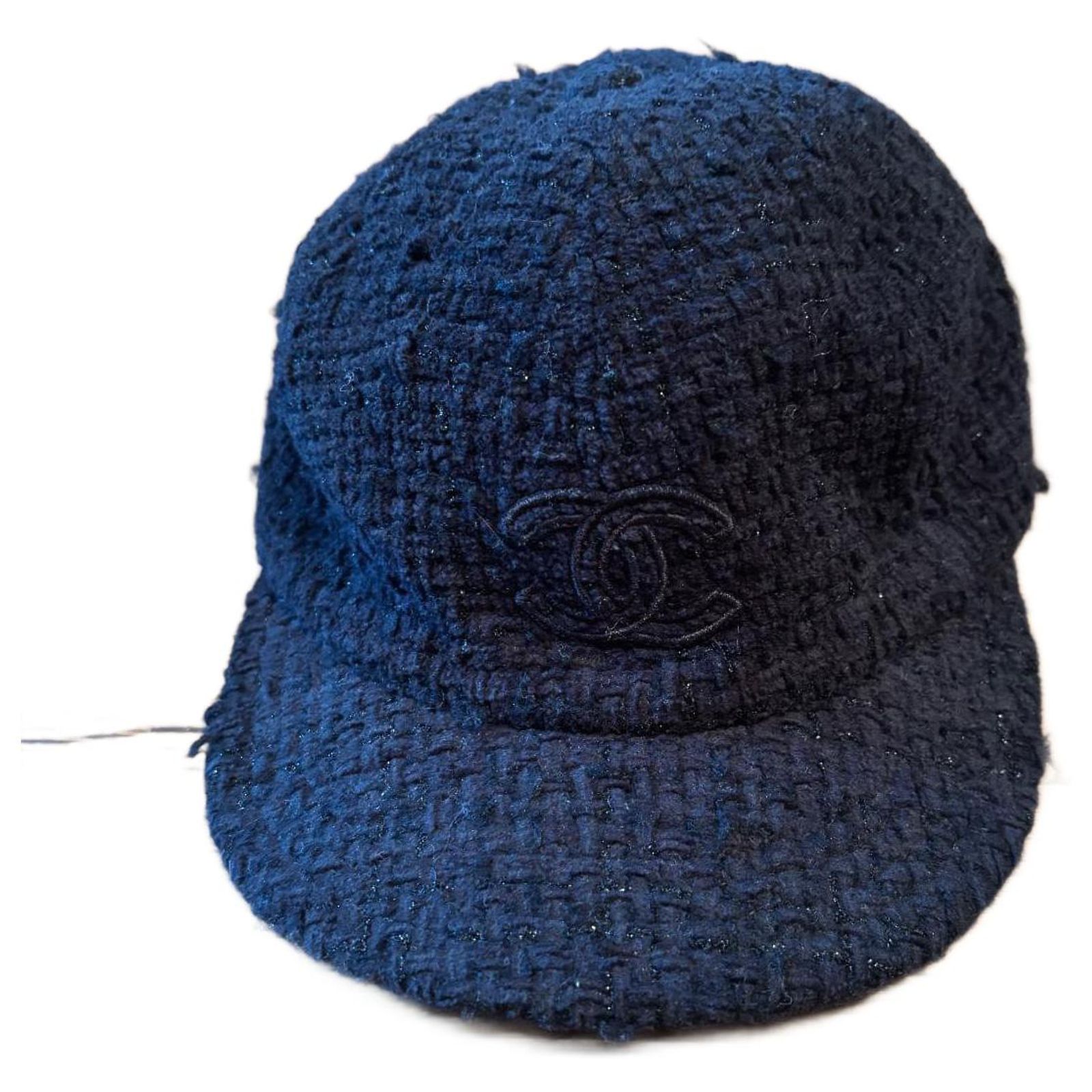 Chanel Tweed Caps Navy blue Cotton ref.2161980 - Joli Closet display picture 3