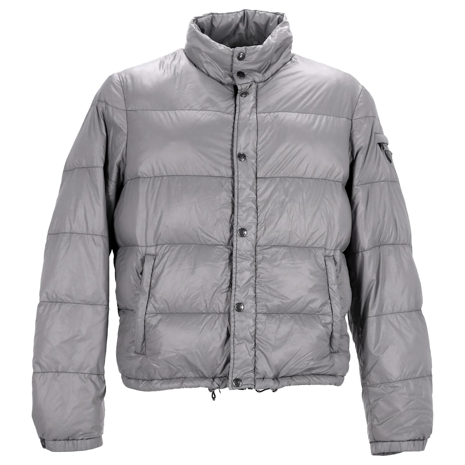 Prada Puffer-Jacke aus grauem Nylon Joli Closet
