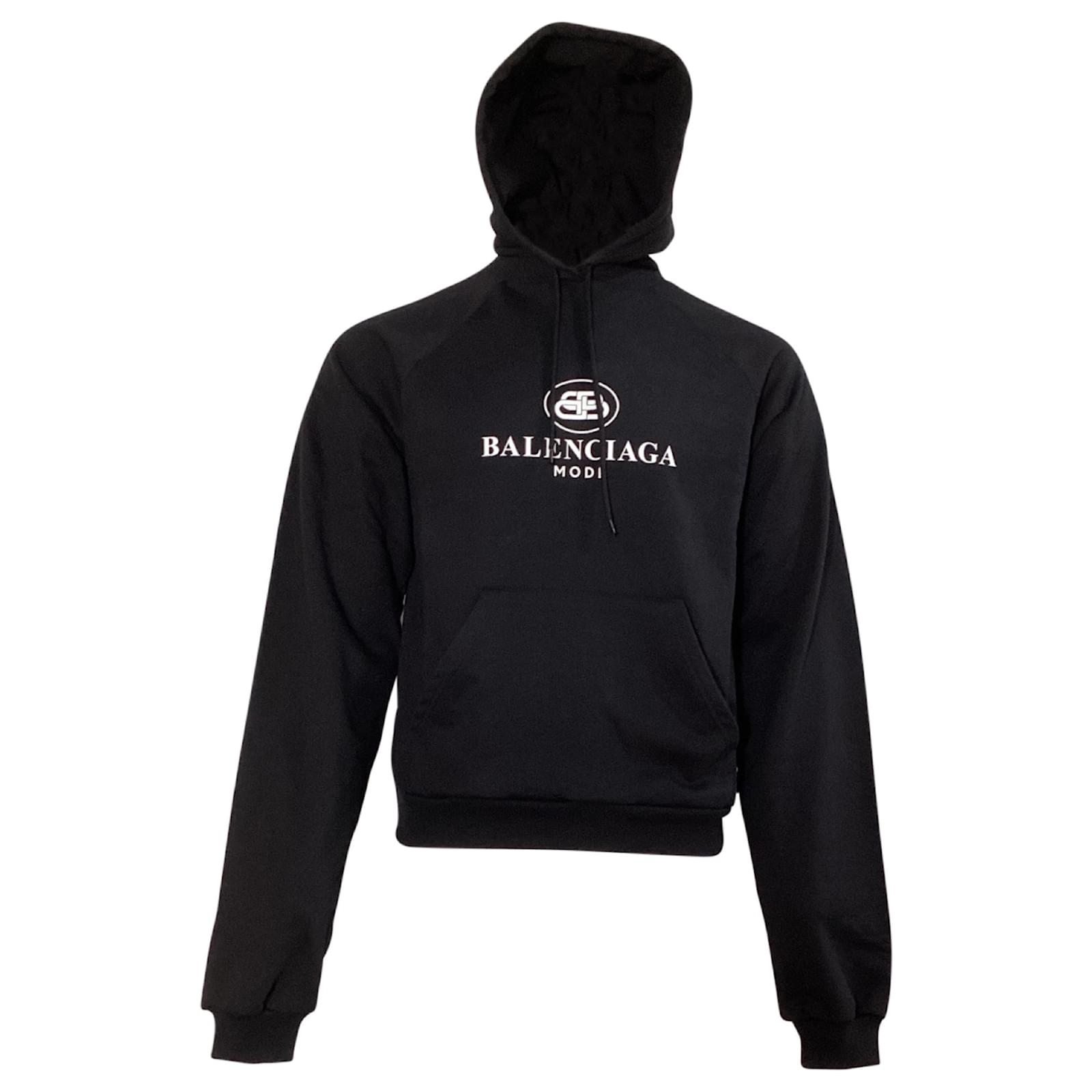 Balenciaga BB Mode Hoodie in Black Cotton Joli Closet