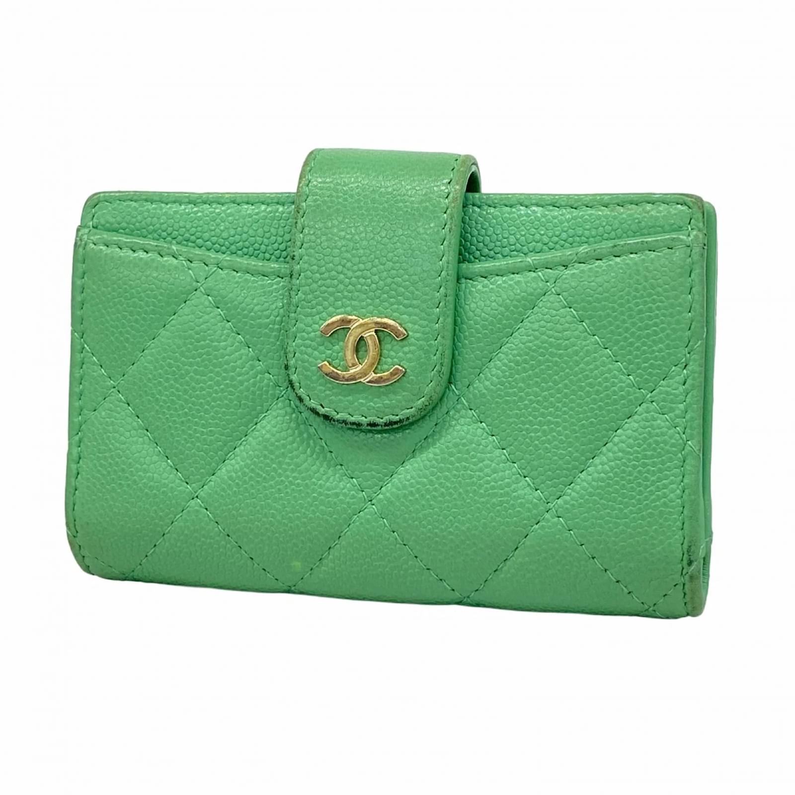 Chanel Cuir Grainé Chanel Porte Carte Femme Porte-cartes En Cuir
