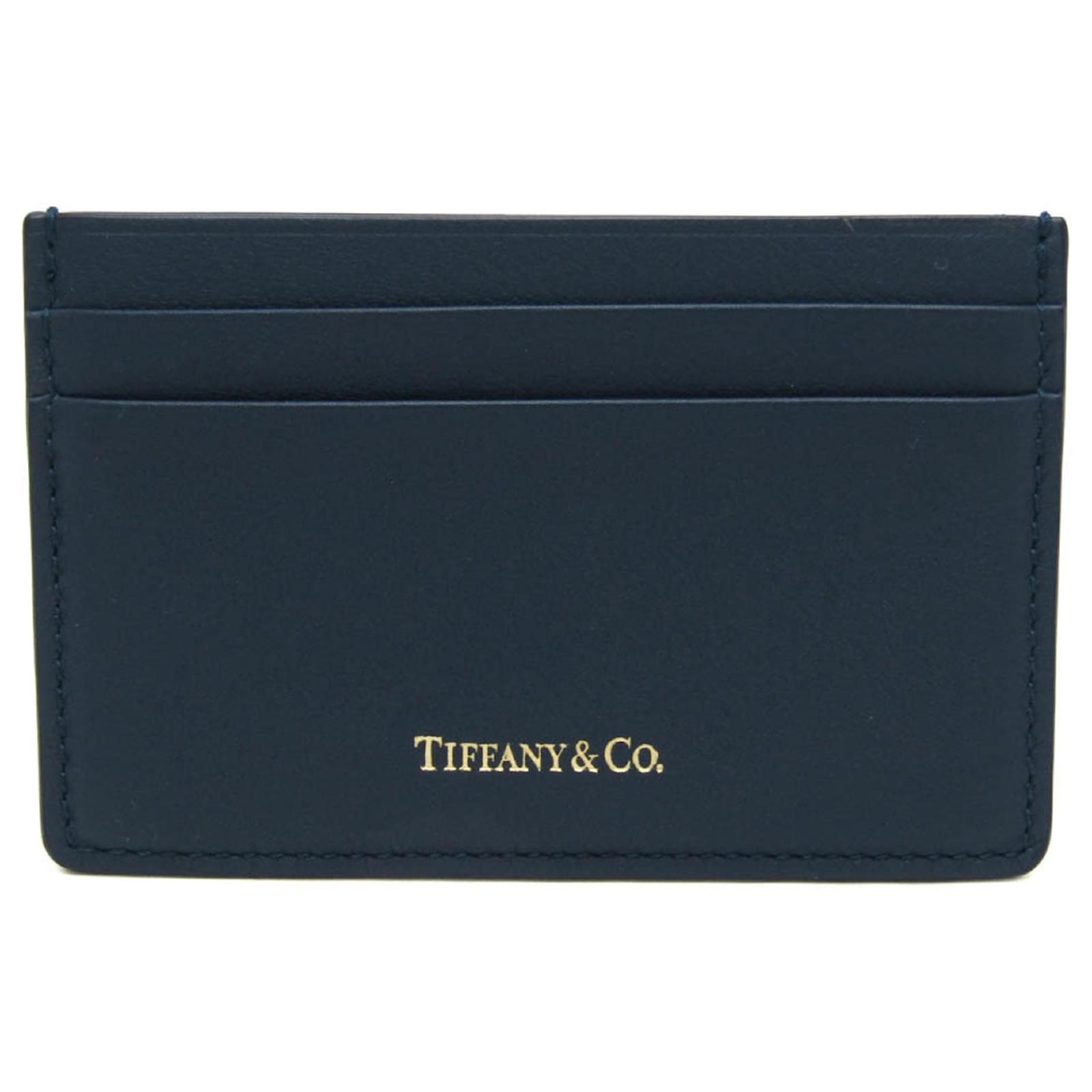 Tiffany & Co Tiffany Leather Card Case in Navy Navy blue ref