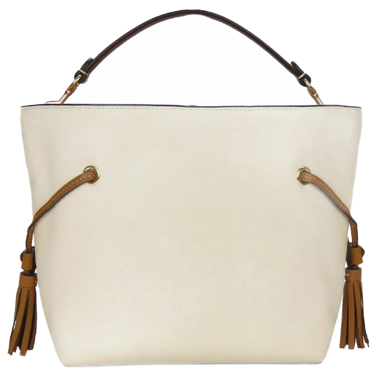 Coach Leather Shoulder Bag Brown White Joli Closet