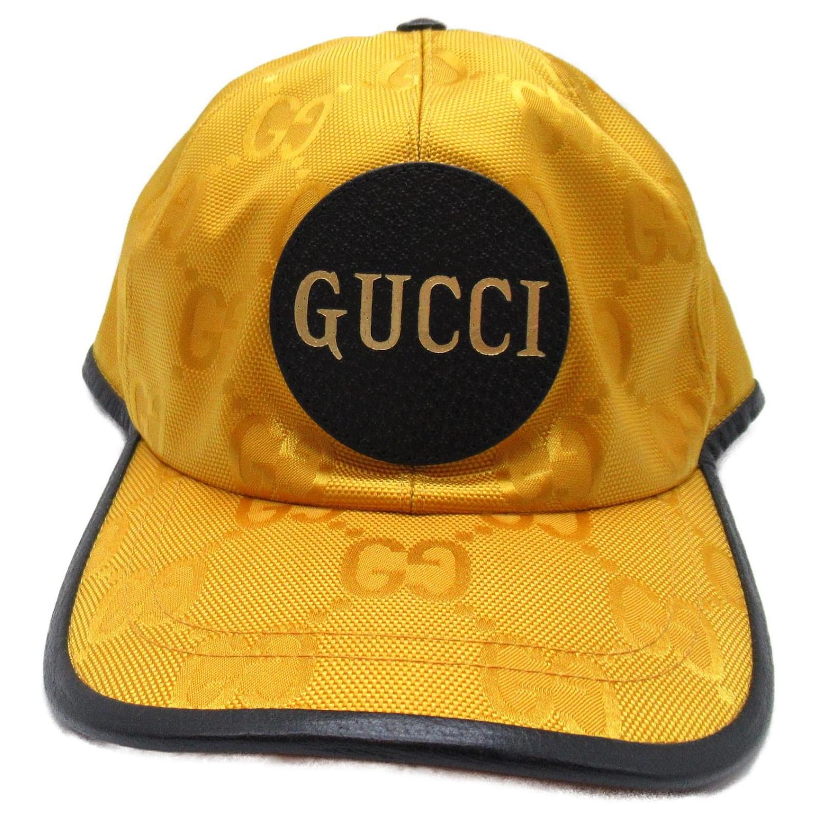 Cappello in nylon Gucci oro/nero unisex D'oro Metallico ref